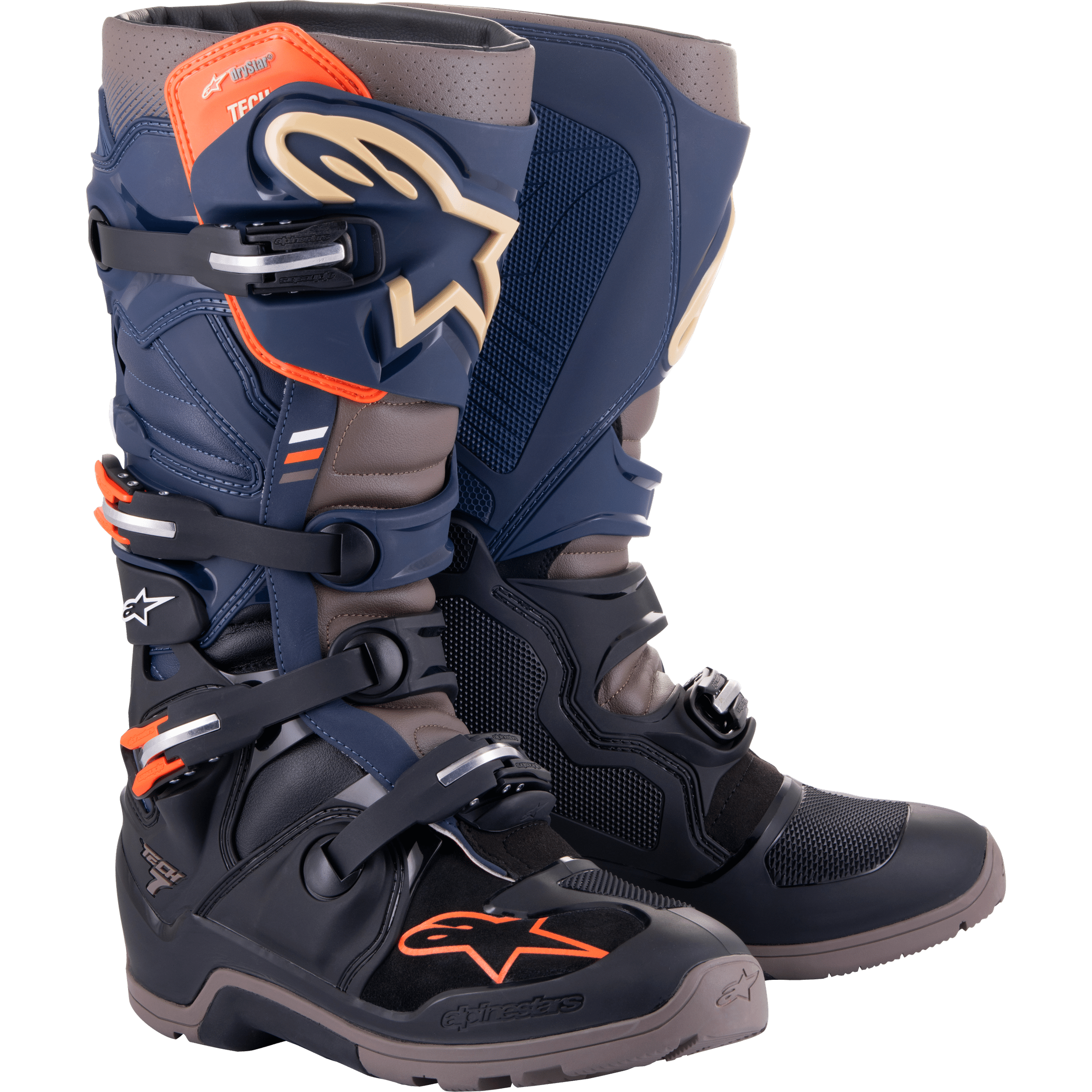 ALPINESTARS TECH 7 ENDURO DRYSTAR BOOTS BLK/NGT NVY/WM GREY SZ 9