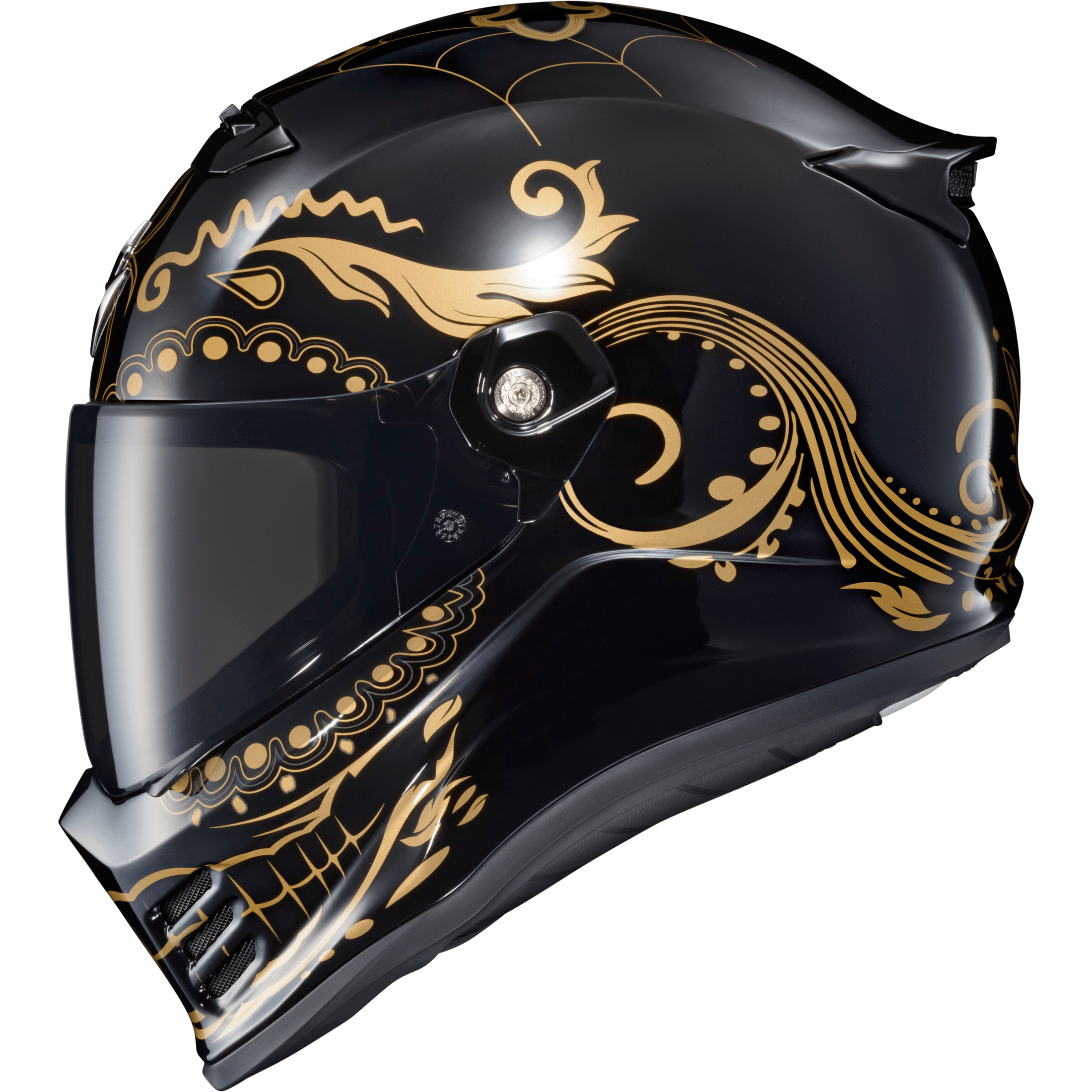 SCORPION EXO COVERT FX FULL FACE HELMET EL MALO GOLD/GLOSS BLACK MD