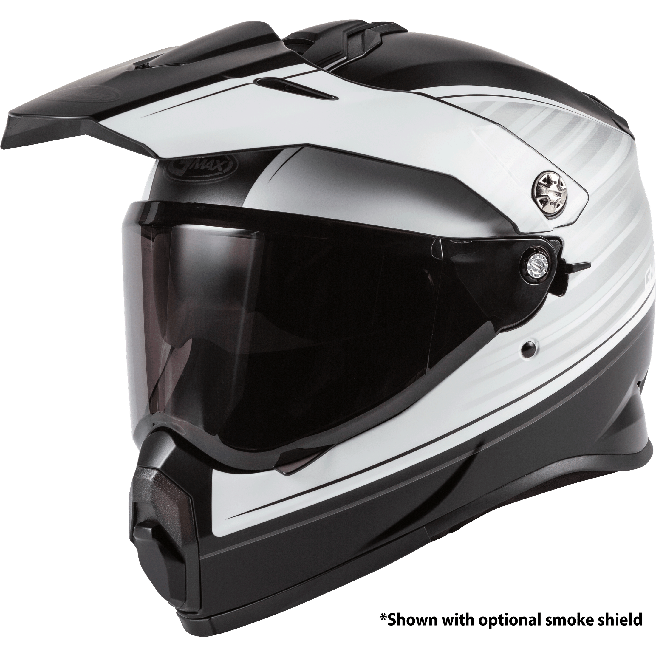 GMAX AT-21 ADVENTURE RALEY HELMET MATTE BLACK/WHITE LG