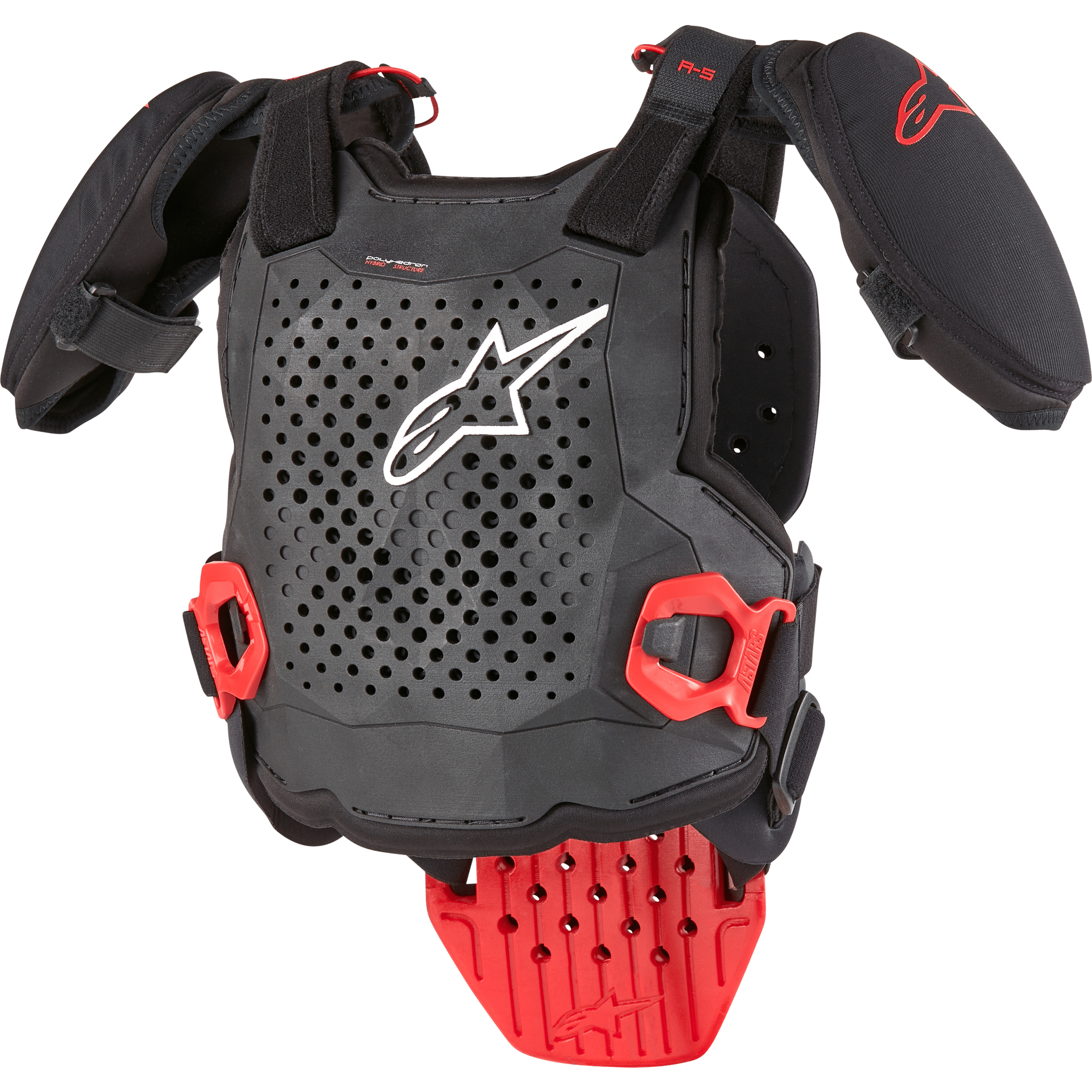 ALPINESTARS A-5 S YOUTH CHEST PROTECTOR BLACK/WHITE/RED SM/MD