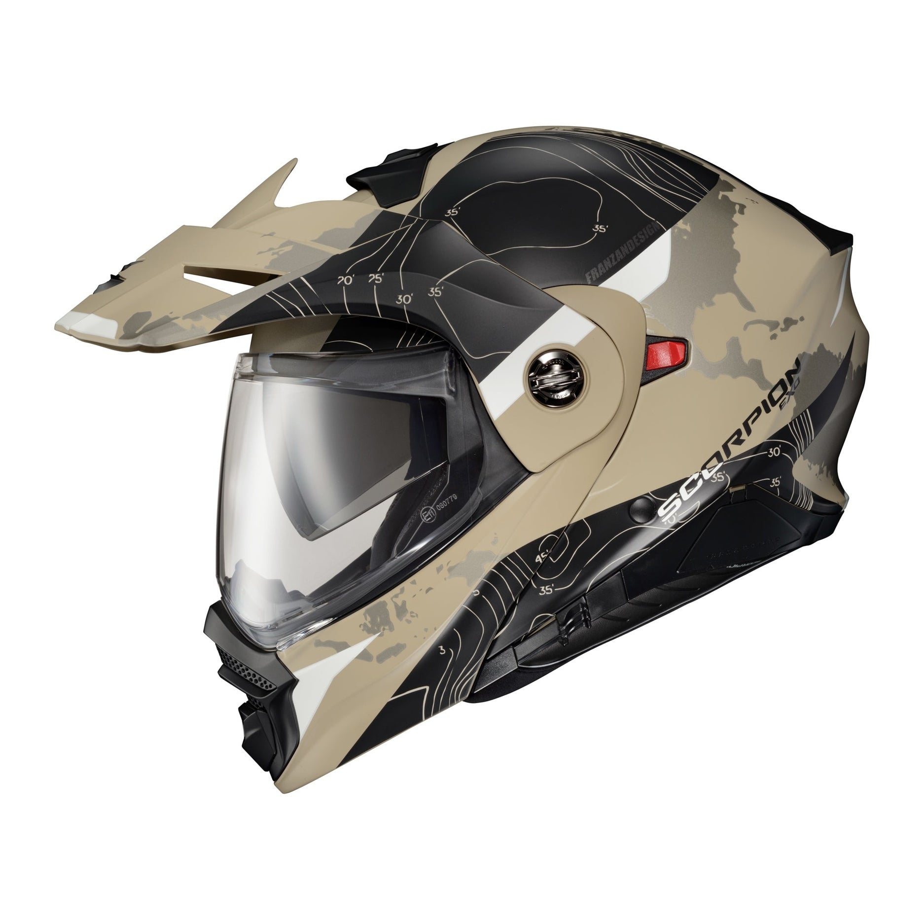 SCORPION EXO EXO-AT960 MODULAR HELMET TOPOGRAPHIC SAND/BLACK 3X