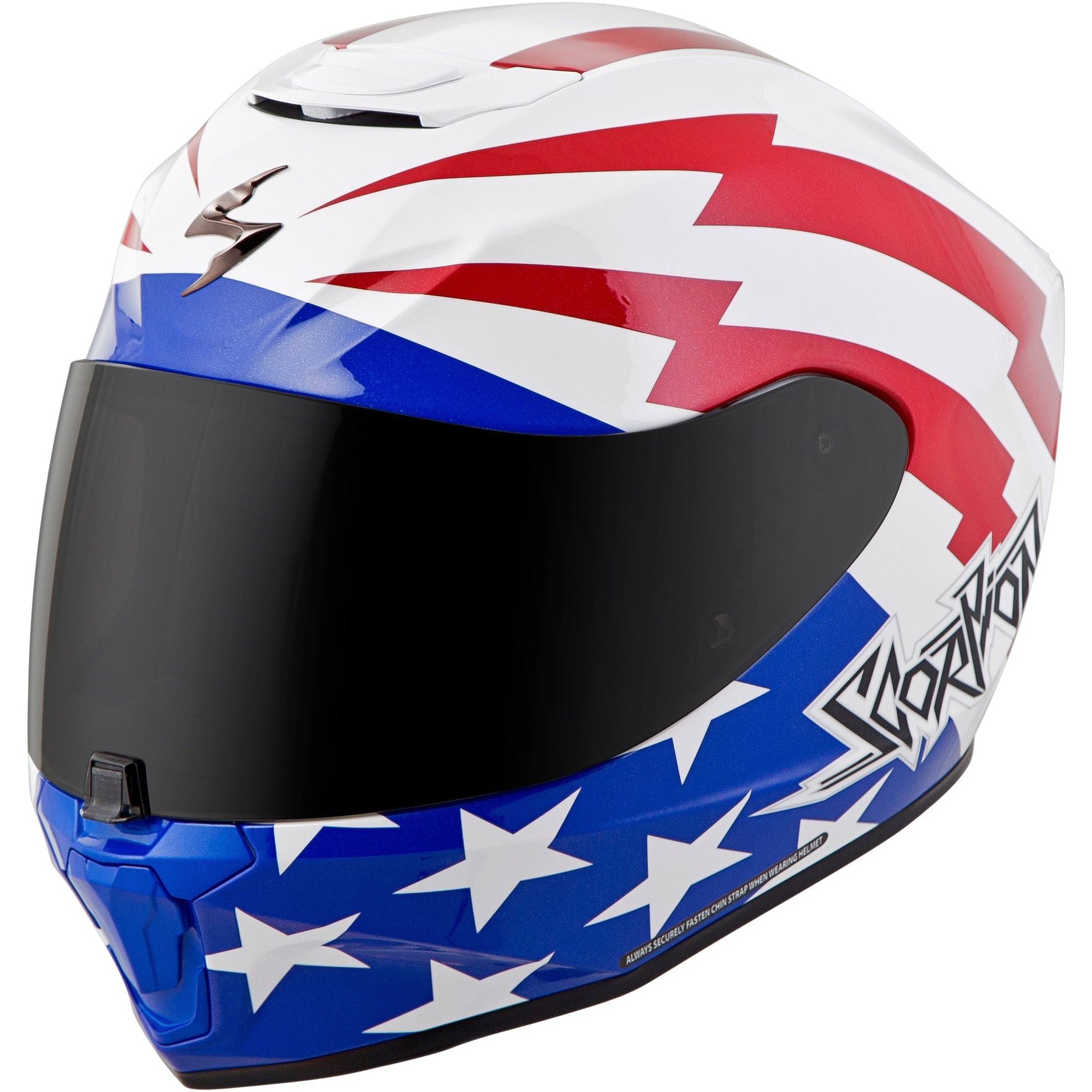 SCORPION EXO EXO-R420 FULL-FACE HELMET TRACKER RED/WHITE/BLUE MD