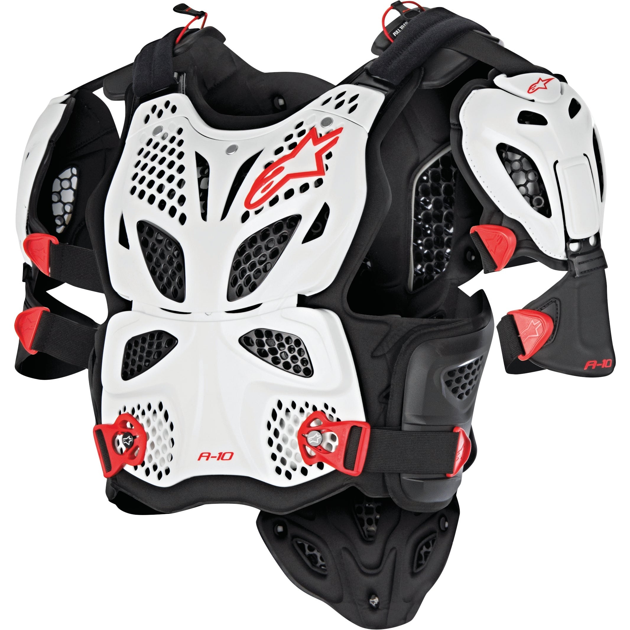 ALPINESTARS A-10 FULL CHEST PROTECTOR WHITE/BLACK/RED XL/2X