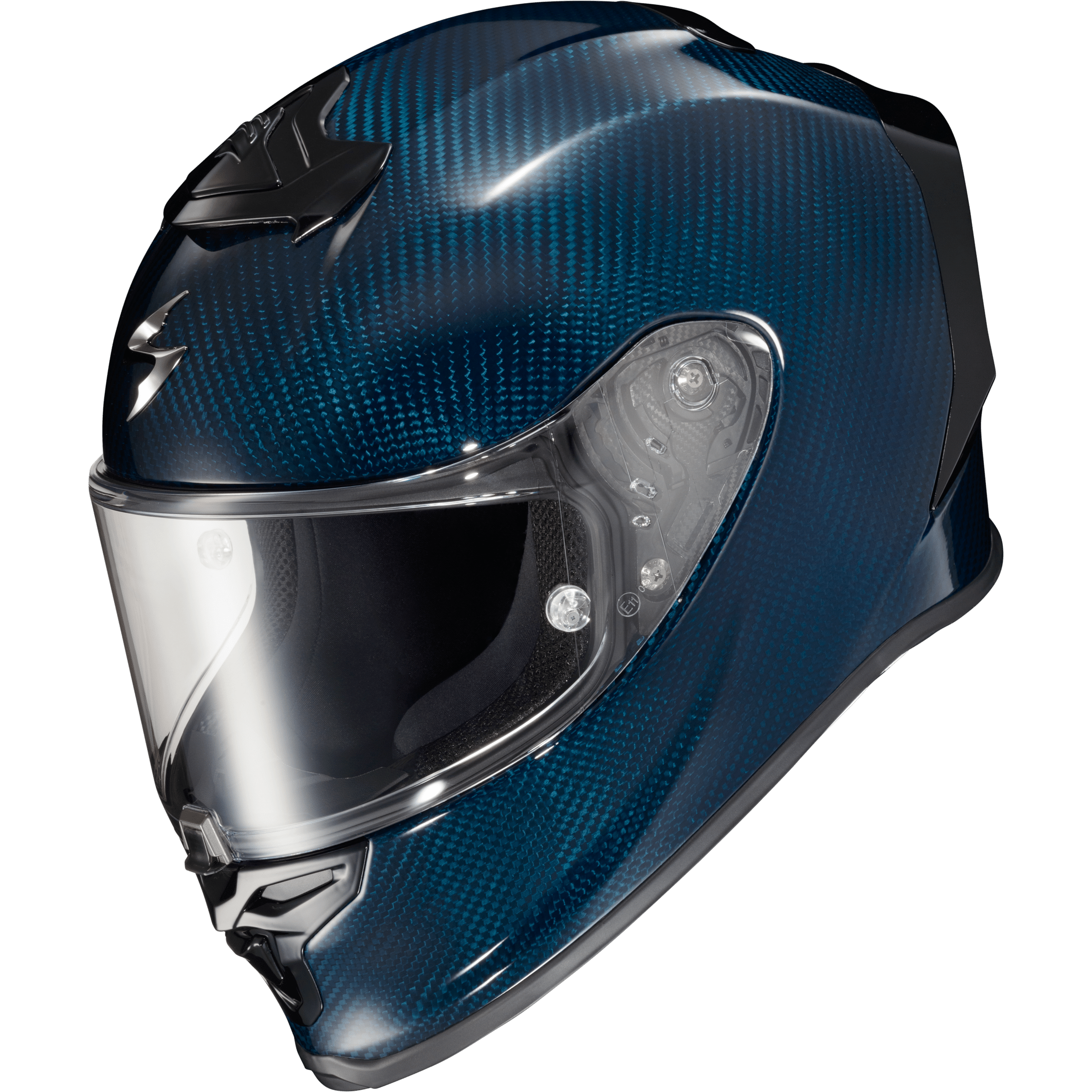 SCORPION EXO EXO-R1 AIR FULL FACE HELMET CARBON BLUE LG