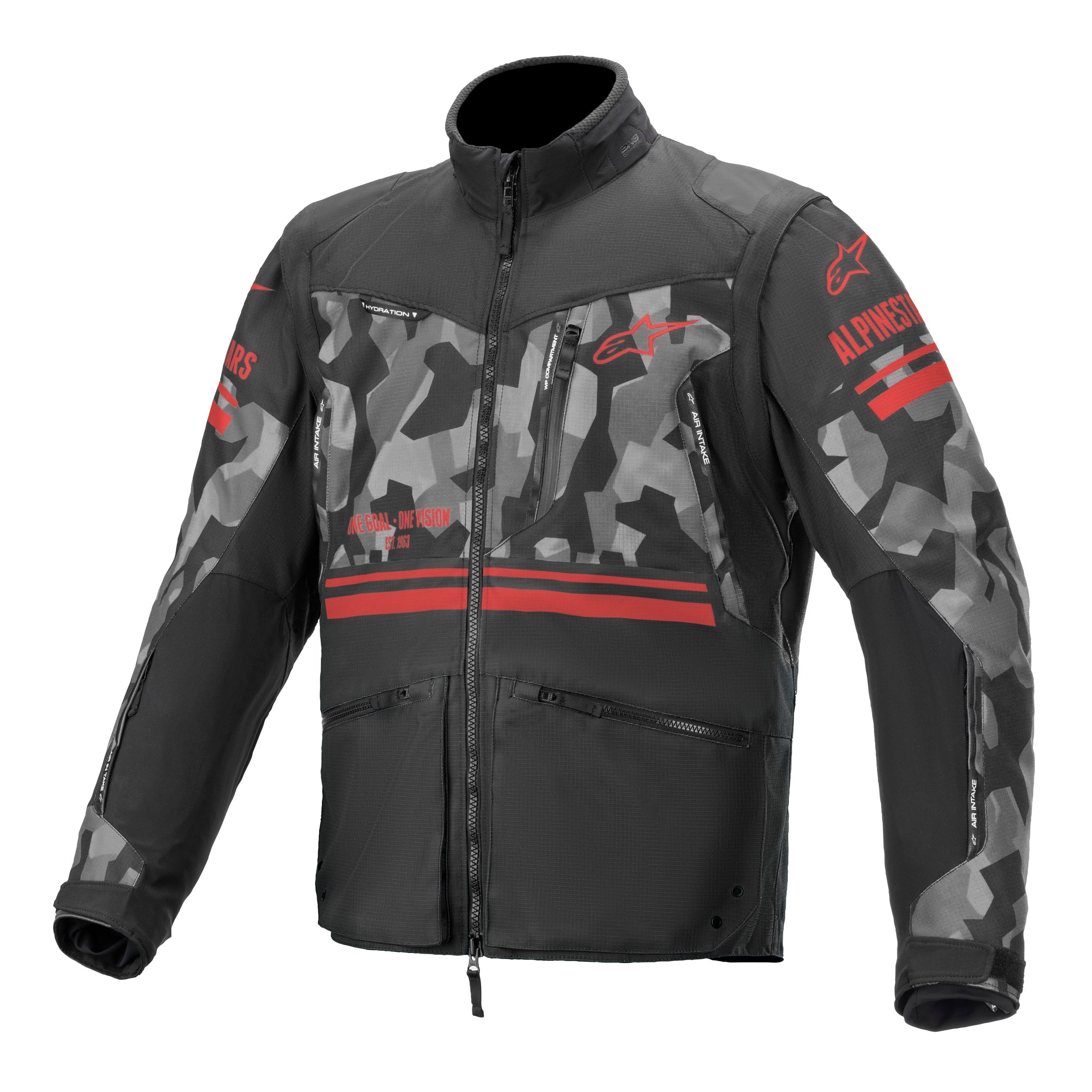 ALPINESTARS VENTURE R JACKET GREY CAMO/ RED FLUO 2X