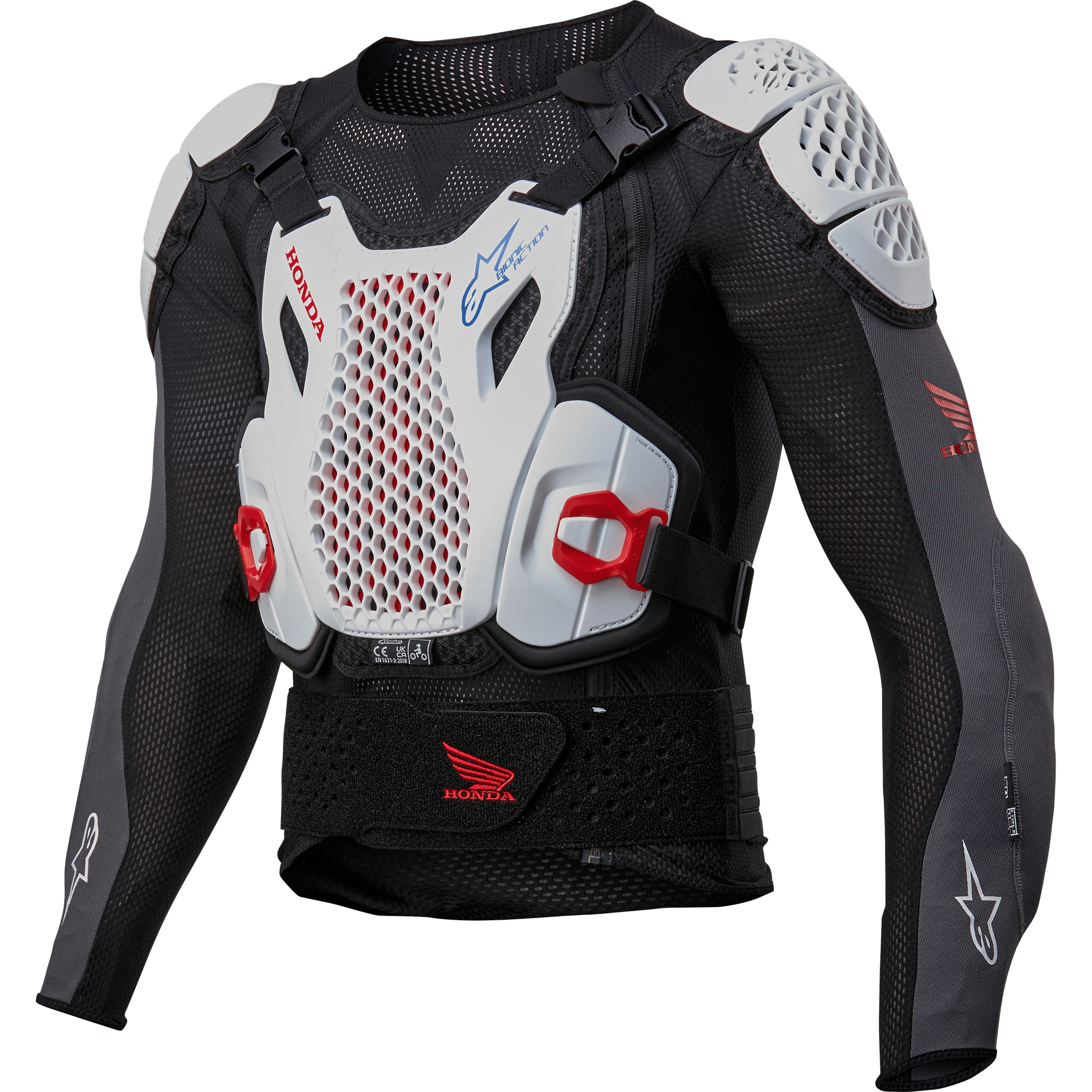 ALPINESTARS HONDA BIONIC + V2 PROTECTION JACKET BLK/WHT/BLU/BR RED LG