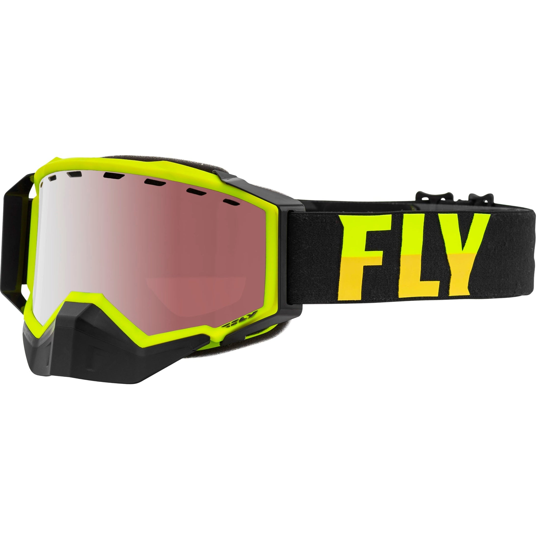 FLY RACING ZONE PRO SNOW GOGGLE HI-VS/BLK W/ SILVER MIR/POLARIZED ROSE