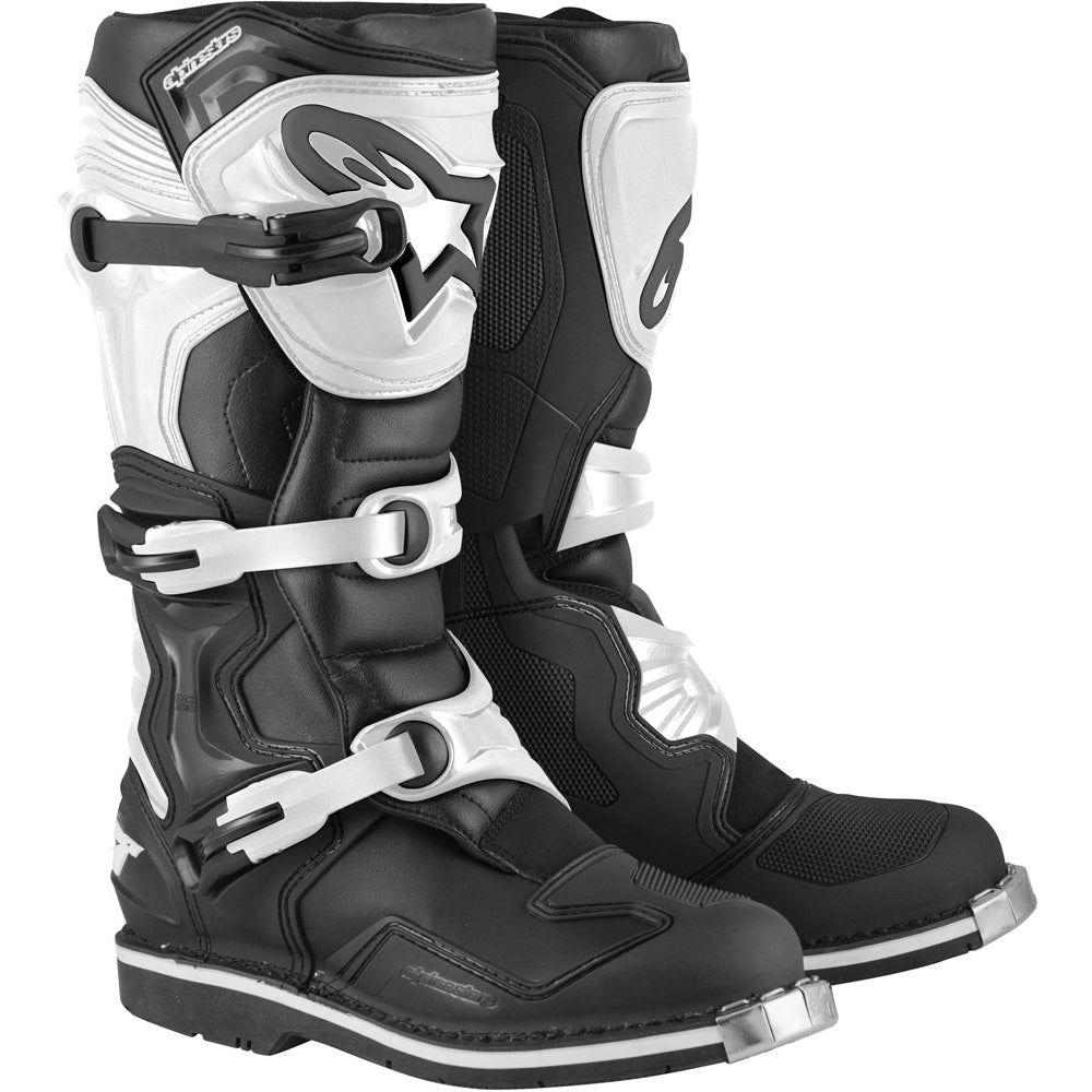 ALPINESTARS TECH 1 BOOTS BLACK/WHITE SZ 10