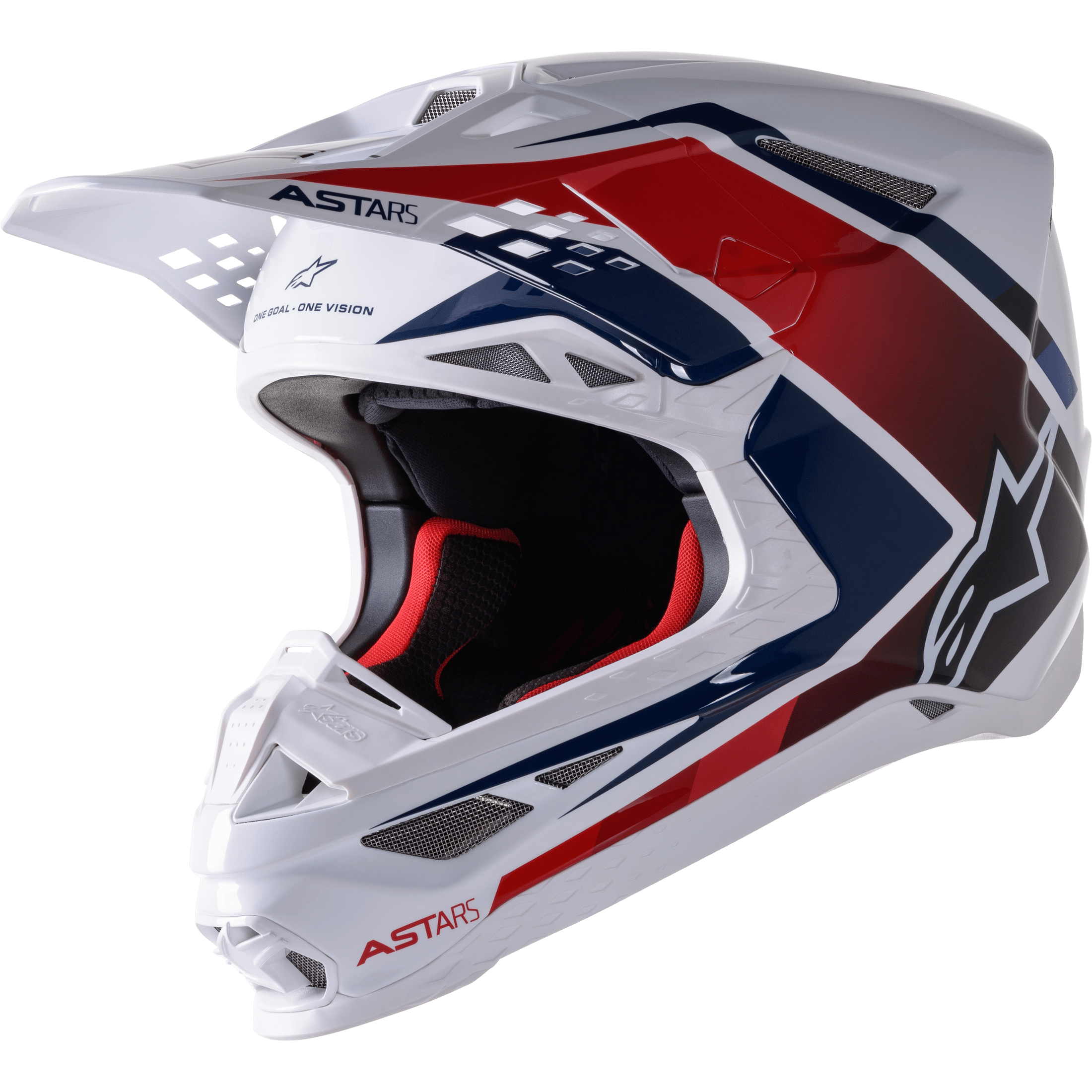 ALPINESTARS S.TECH S-M10 CARBON META2 HELMET WHT/RED/BLUE GLOSSY XL