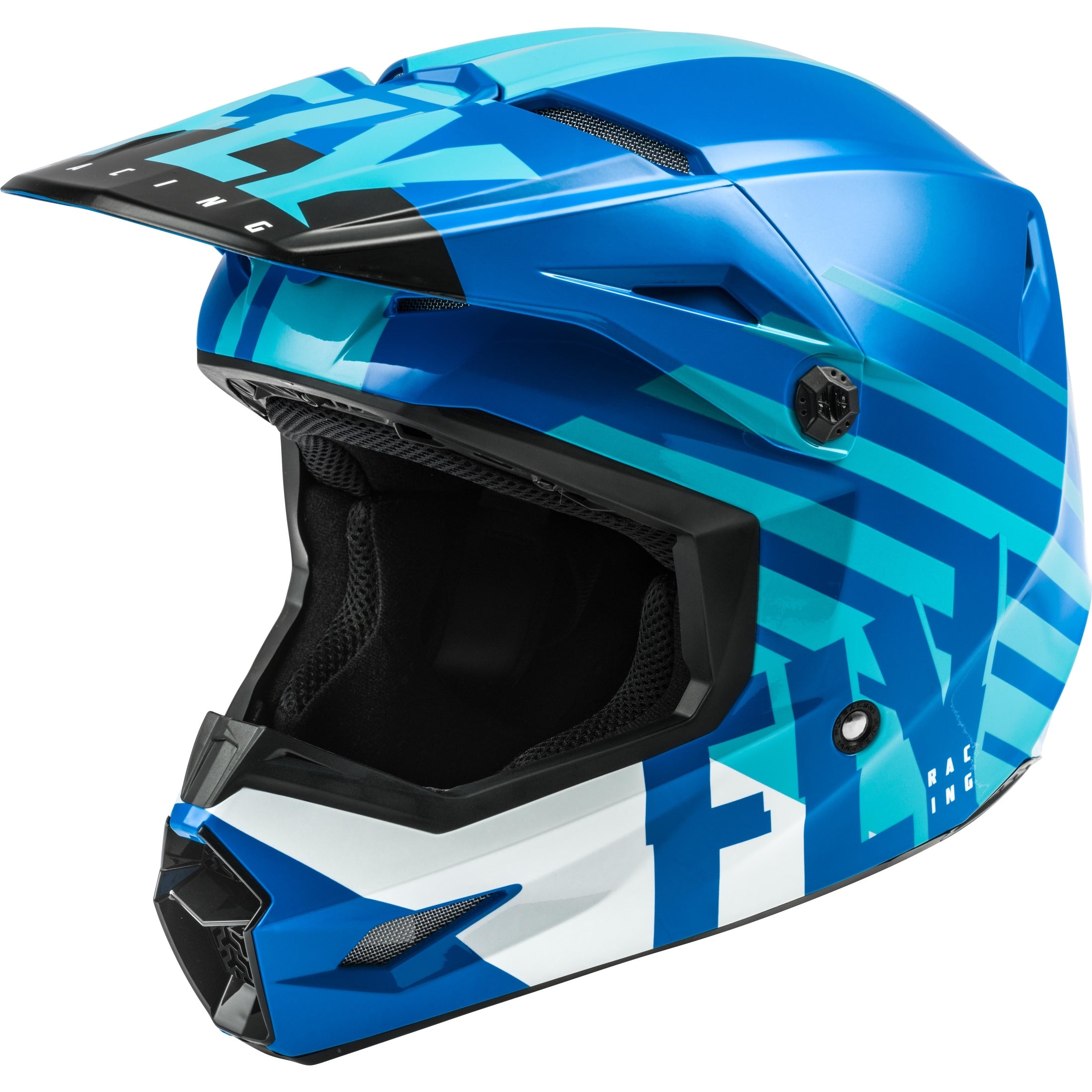 FLY RACING YOUTH KINETIC THRIVE HELMET BLUE/WHITE YL