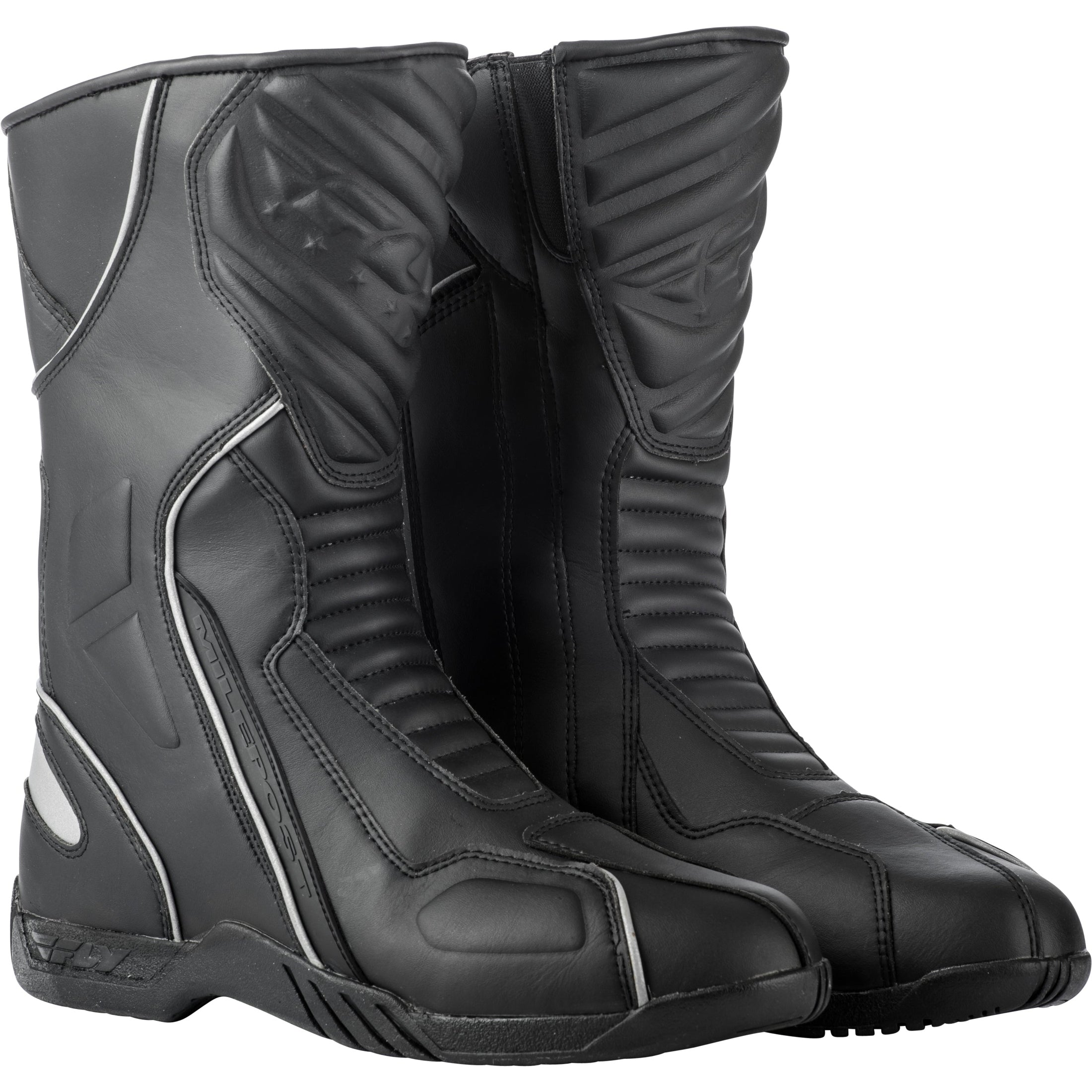 FLY RACING MILEPOST II WATERPROOF BOOTS BLACK SZ 12