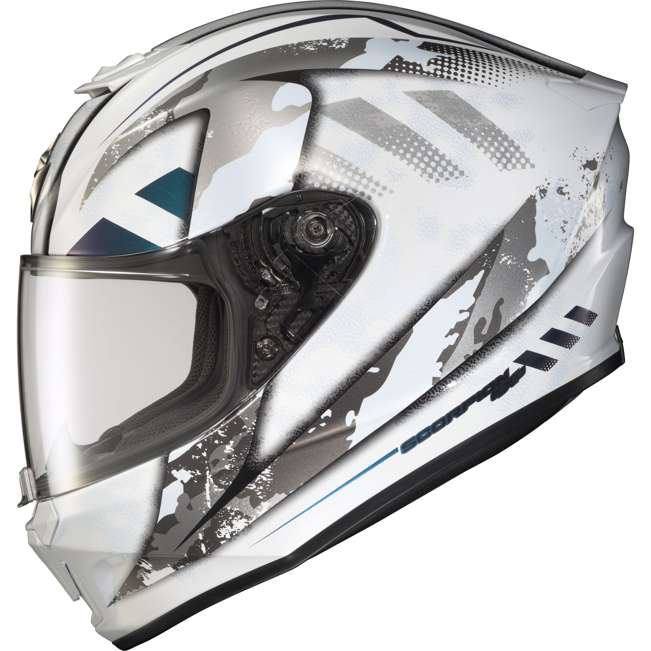 SCORPION EXO EXO-R420 FULL-FACE HELMET DISTILLER WHITE/SILVER SM