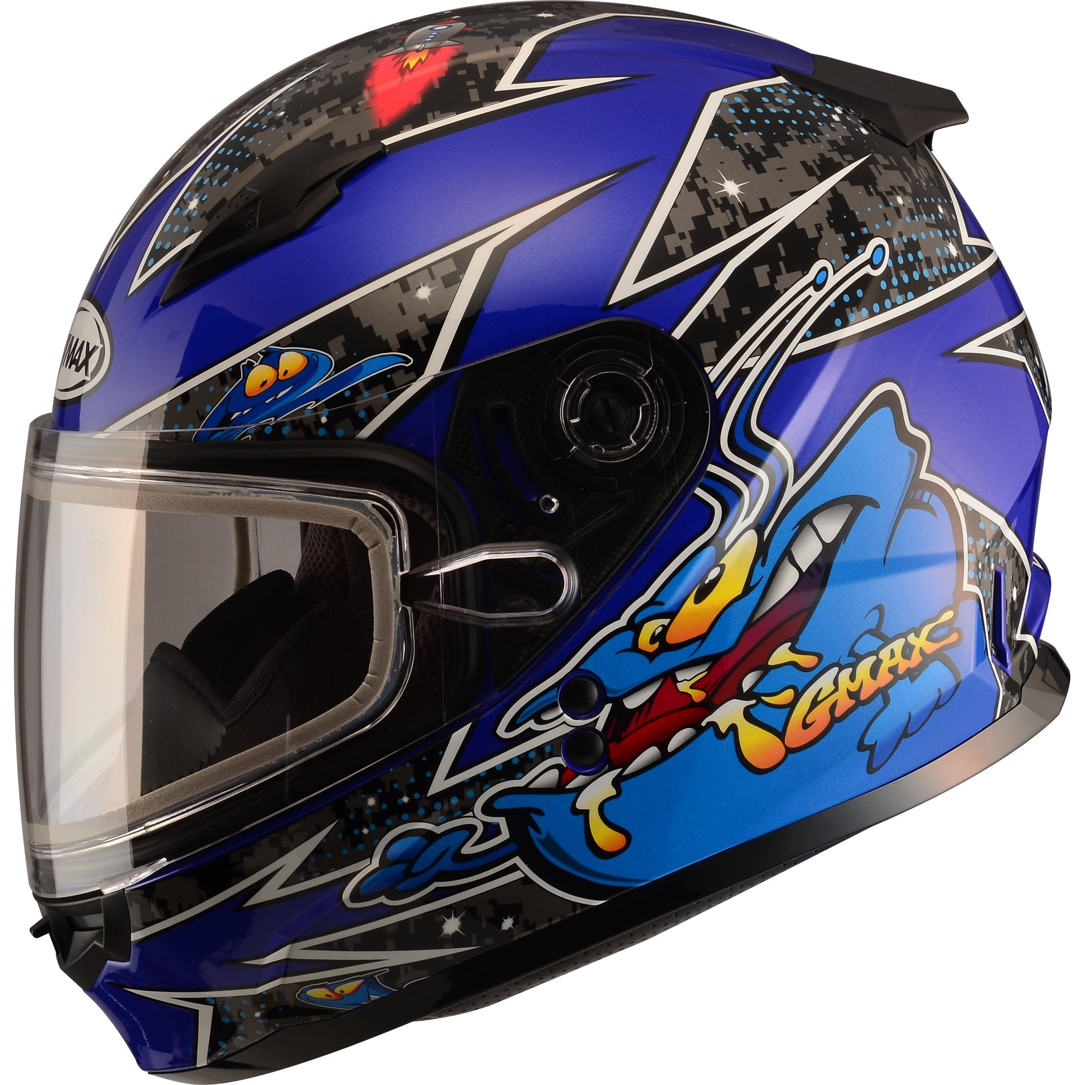 GMAX YOUTH GM-49Y ALIEN SNOW HELMET BLUE YL