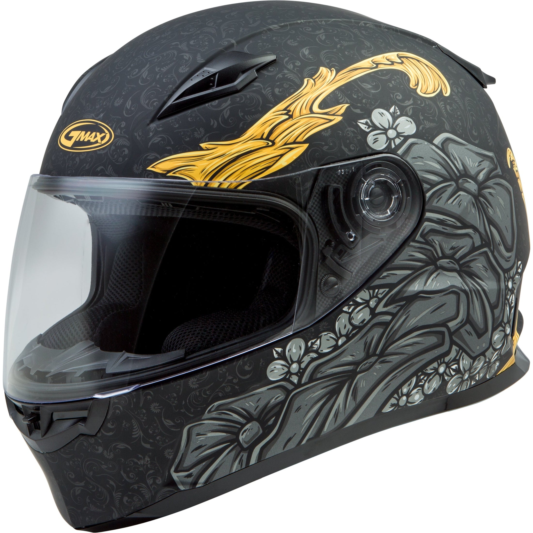 GMAX FF-49S FULL-FACE YARROW SNOW HELMET MATTE BLACK/GOLD XS