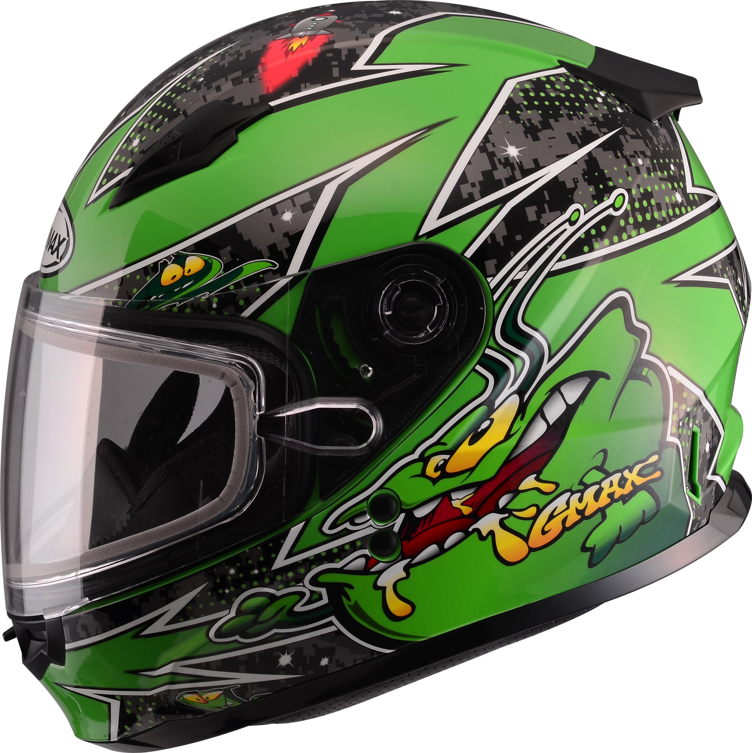 GMAX YOUTH GM-49Y ALIEN SNOW HELMET GREEN YL