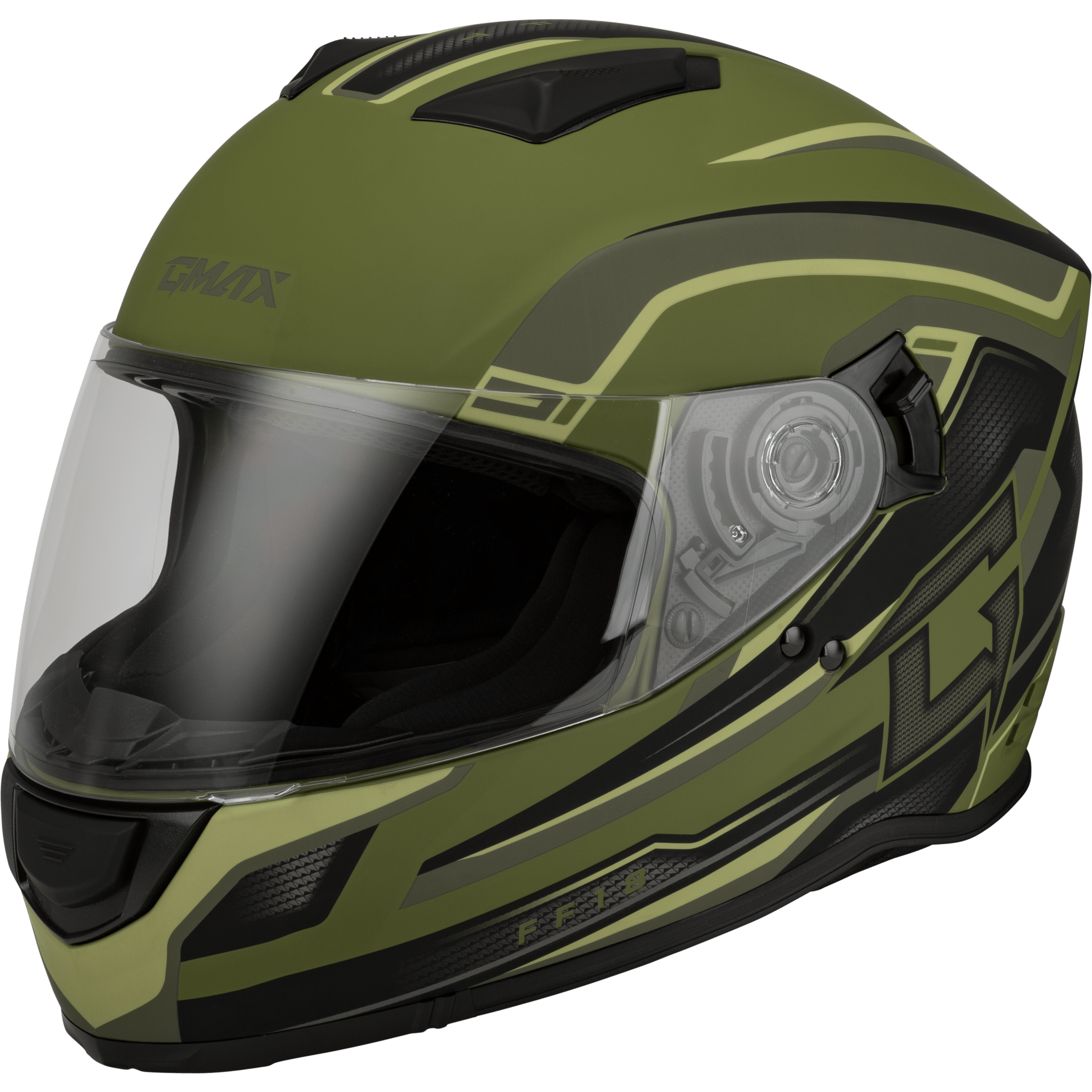 GMAX FF-18 DRIFT HELMET MATTE GREEN/BLACK XS