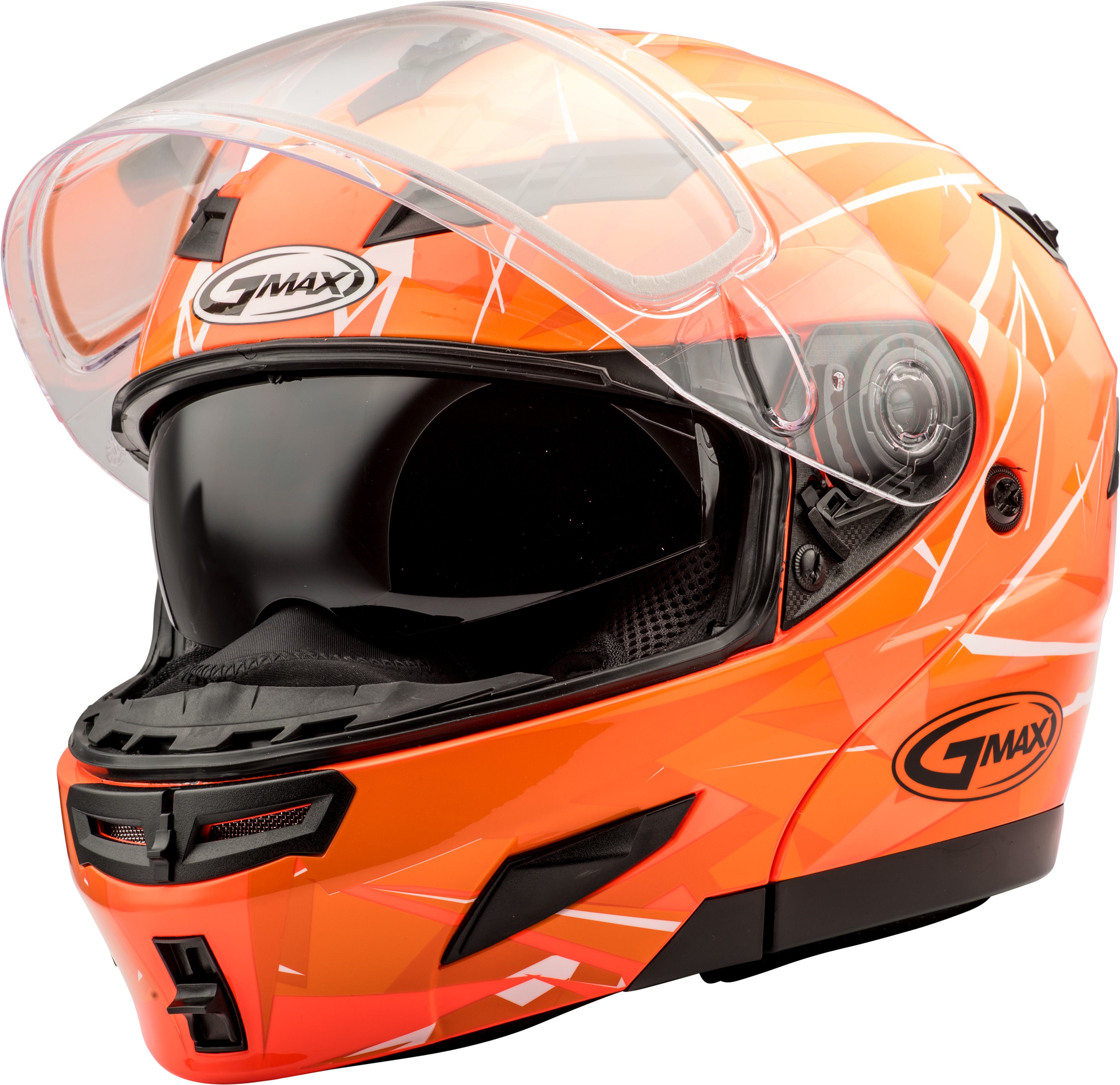 GMAX GM-54S MODULAR SCRIBE SNOW HELMET HI-VIS ORANGE LG