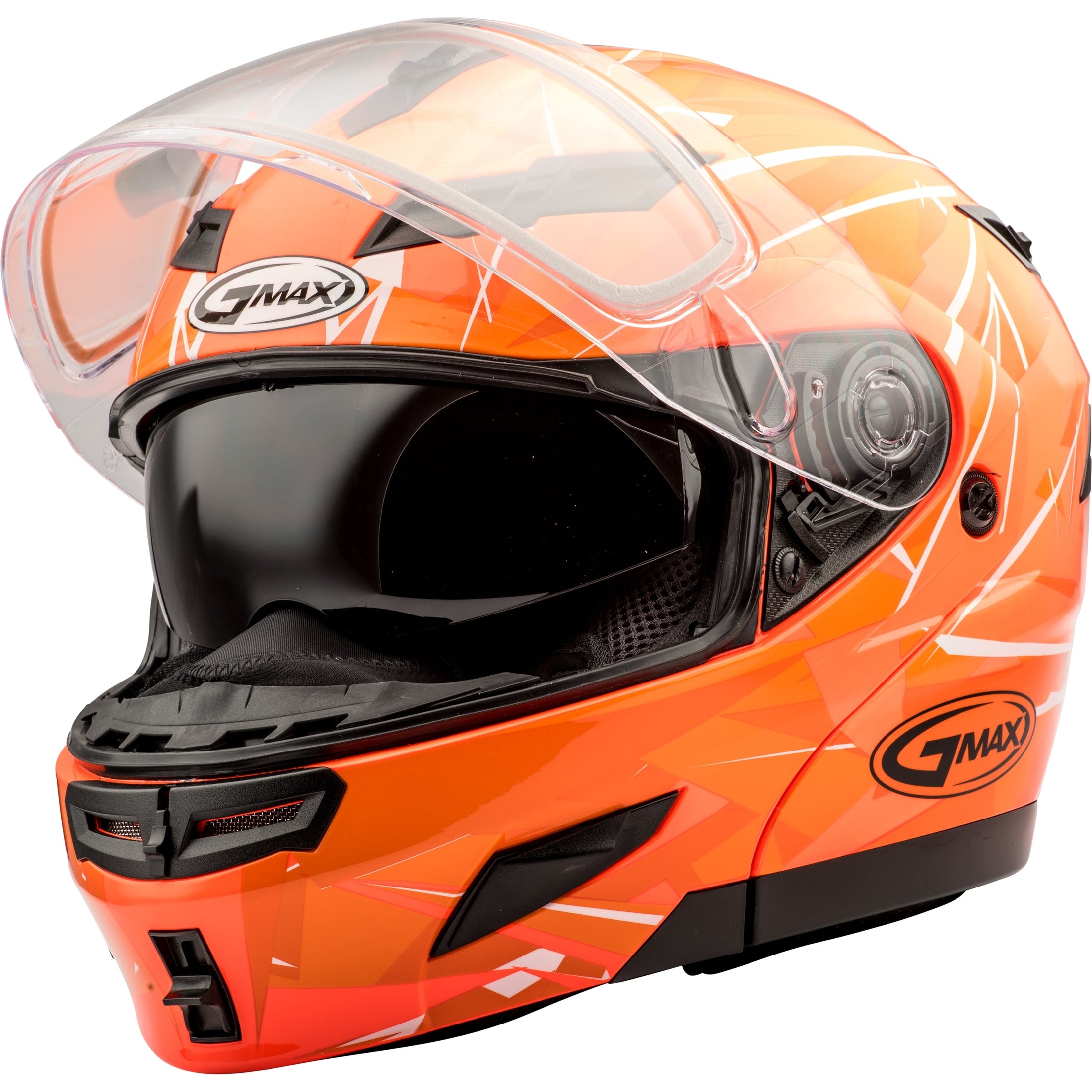 GMAX GM-54S MODULAR SCRIBE SNOW HELMET HI-VIS ORANGE MD
