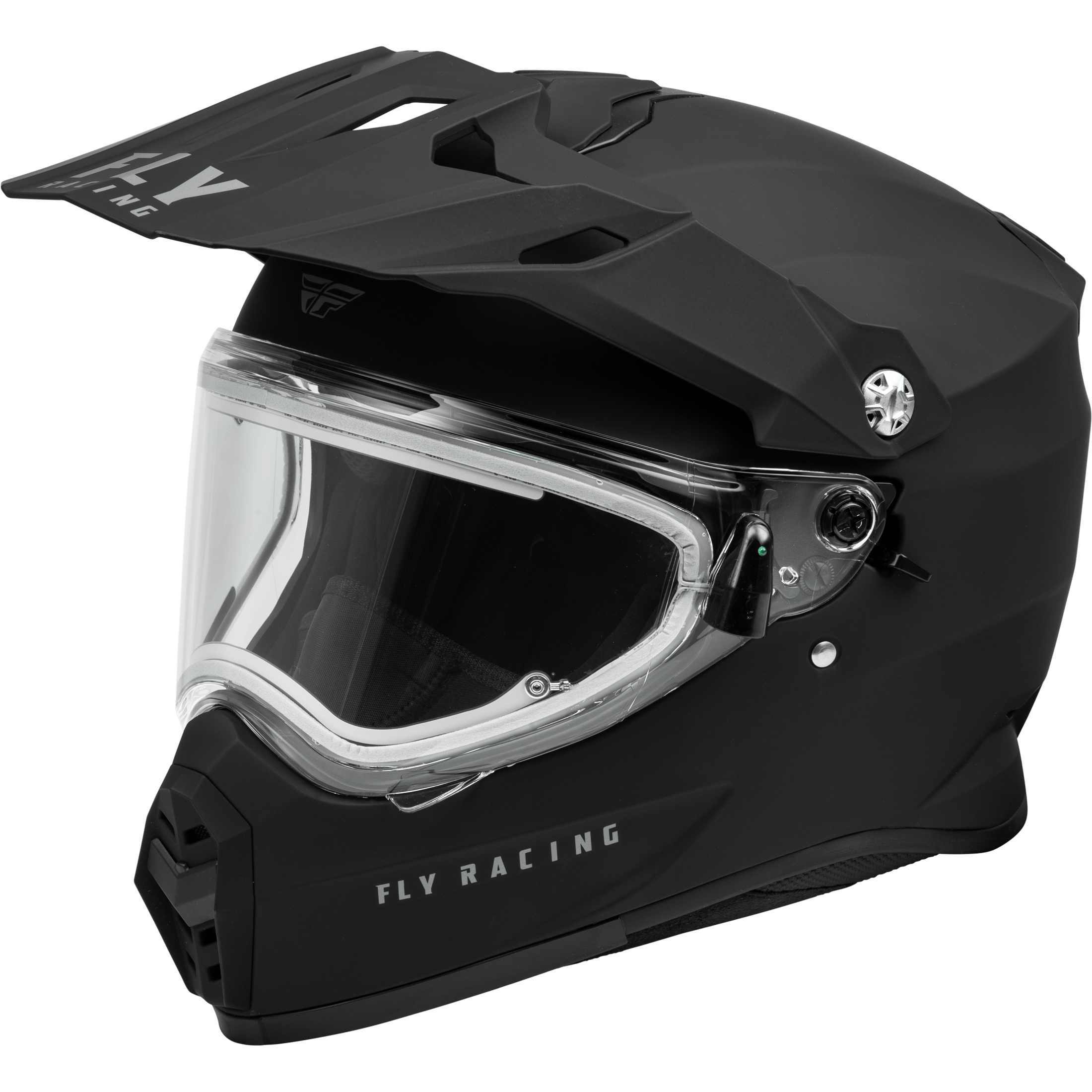 FLY RACING TREKKER CW SOLID HELMET ELEC SHLD MATTE BLACK SM