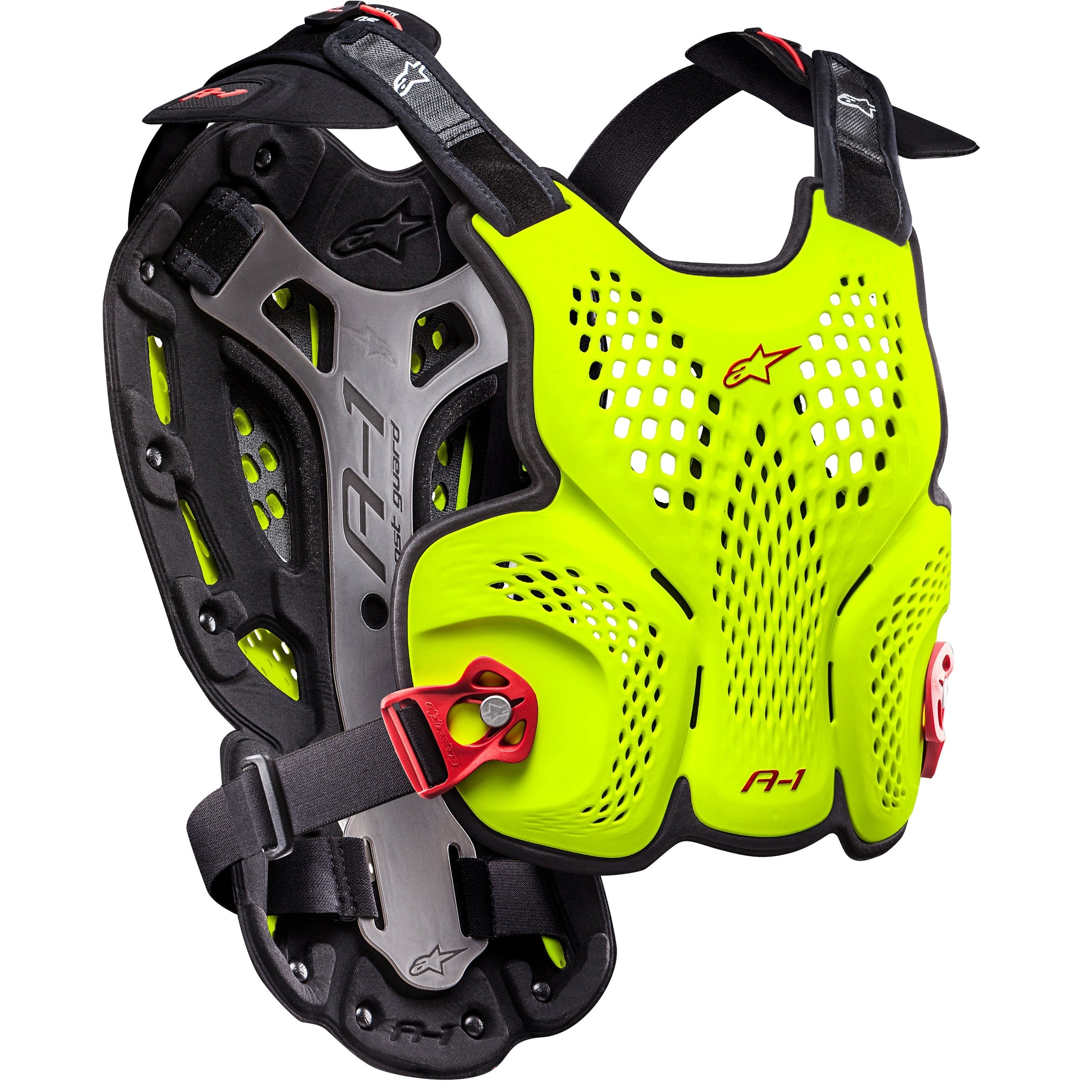ALPINESTARS A-1 BLACKJACK ROOST GUARD YELLOW/FLUORESCENT RED XL/2X