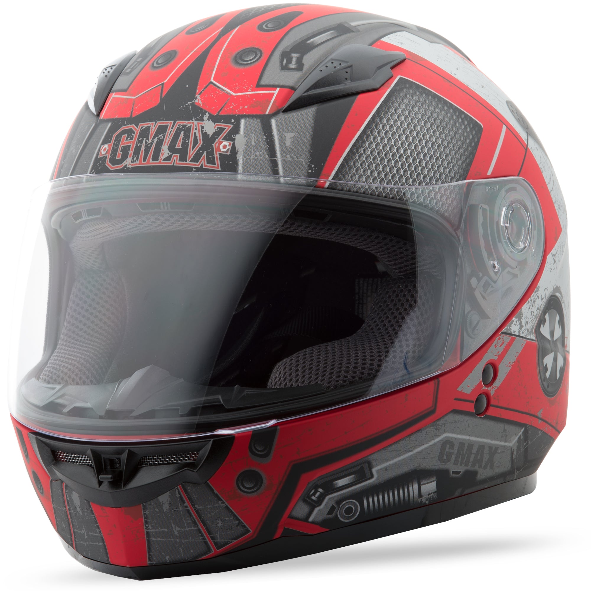 GMAX YOUTH GM-49Y FULL-FACE TROOPER HELMET MATTE RED/DARK SIL YS