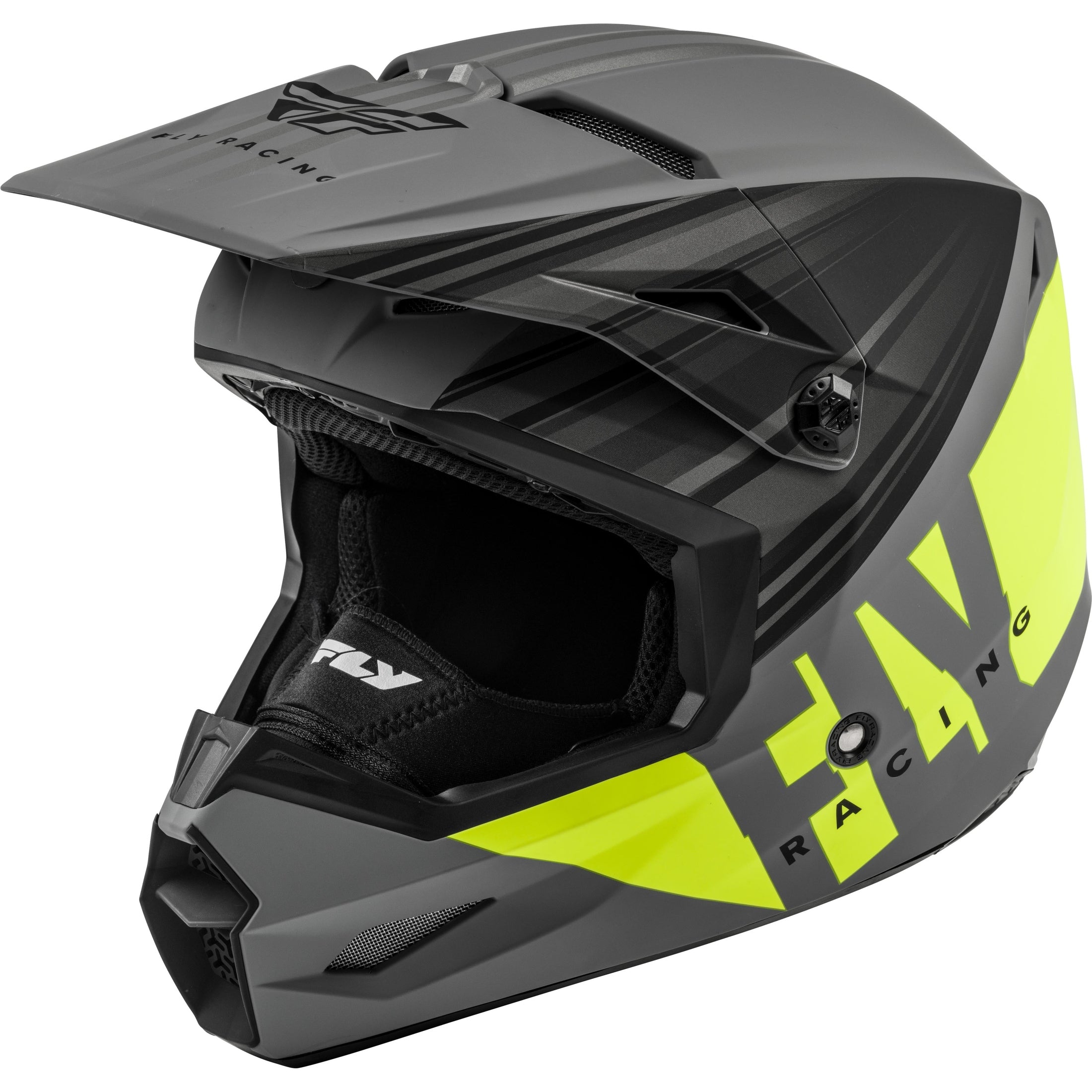 FLY RACING KINETIC COLD WEATHER HELMET MATTE HI-VIS/GREY/BLACK XS