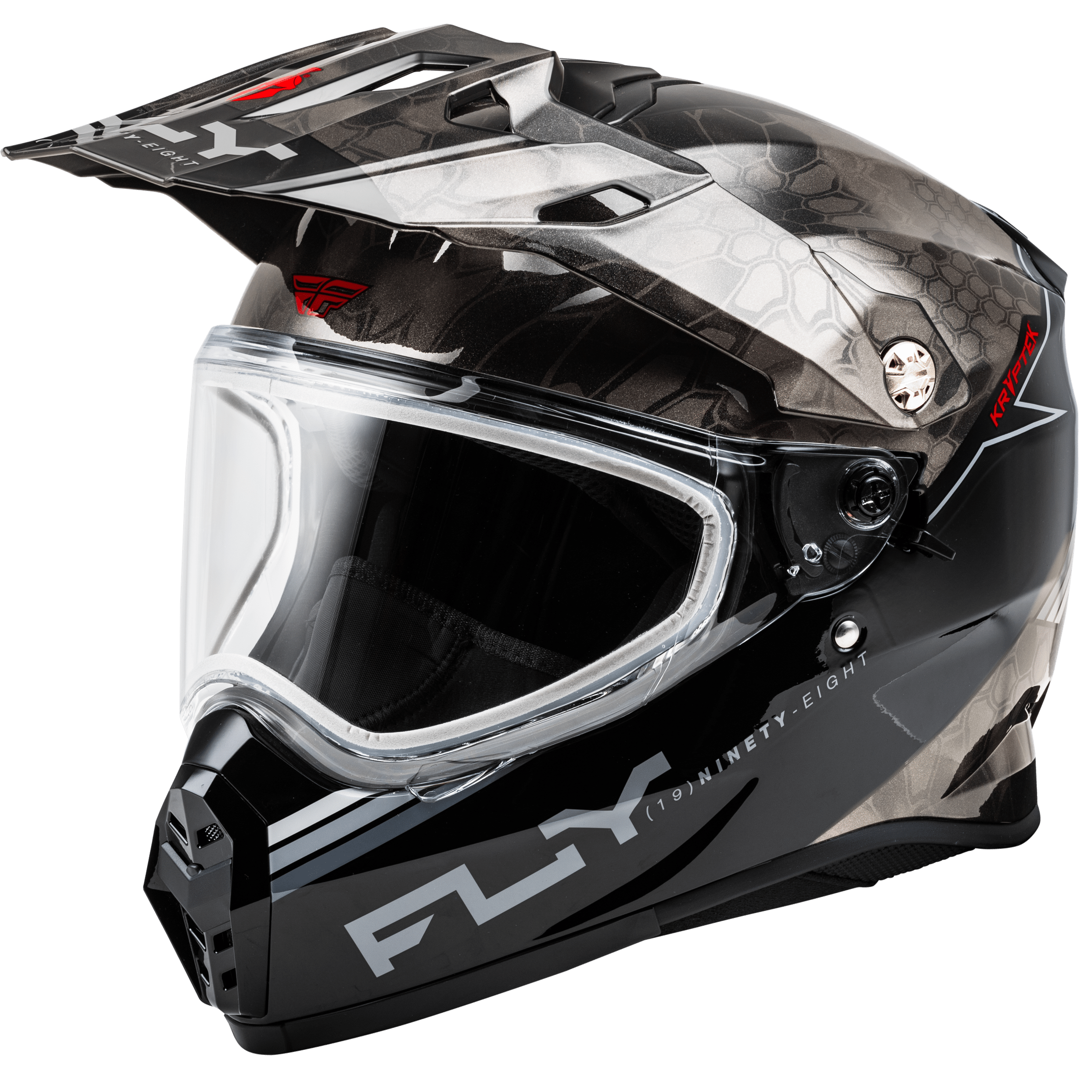 FLY RACING TREKKER CW CONCEAL HELMET DUAL SHLD BLACK/GREY/WHITE MD