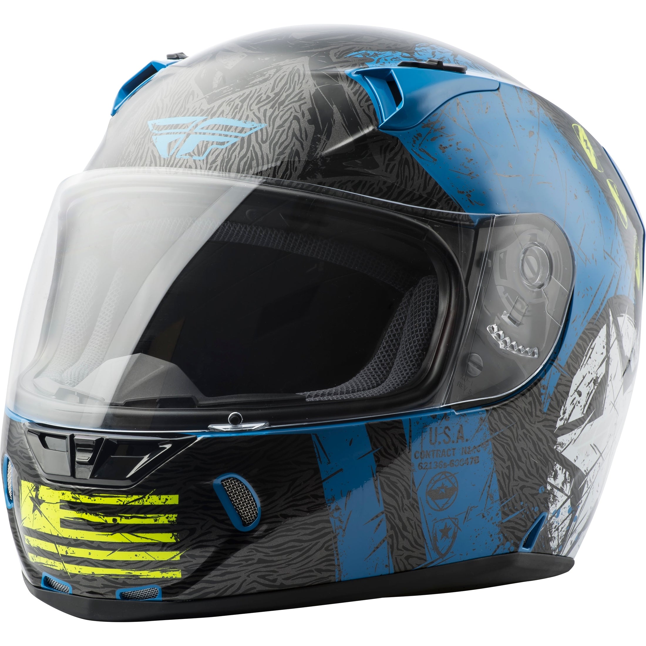 FLY RACING REVOLT LIBERATOR HELMET BLUE/HI-VIS LG