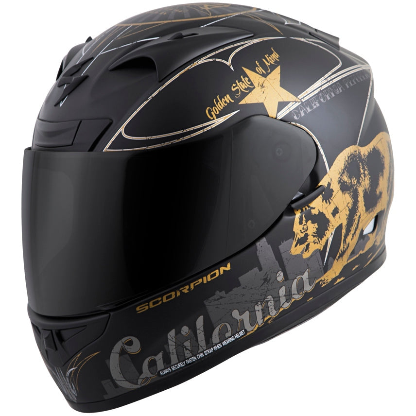 SCORPION EXO EXO-R710 FULL-FACE HELMET GOLDEN STATE BLACK/GOLD 3X