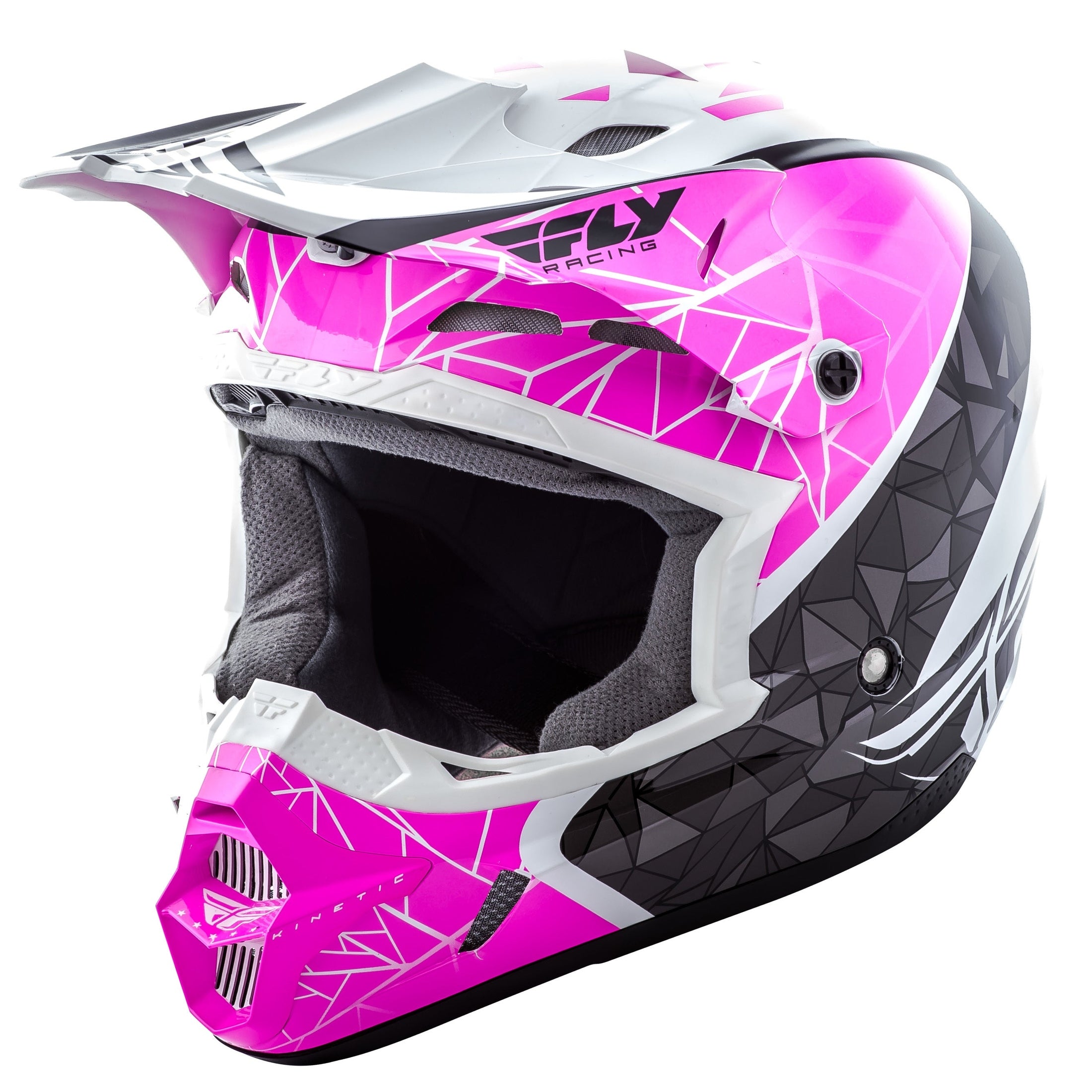 FLY RACING KINETIC CRUX HELMET PINK/BLACK/WHITE M