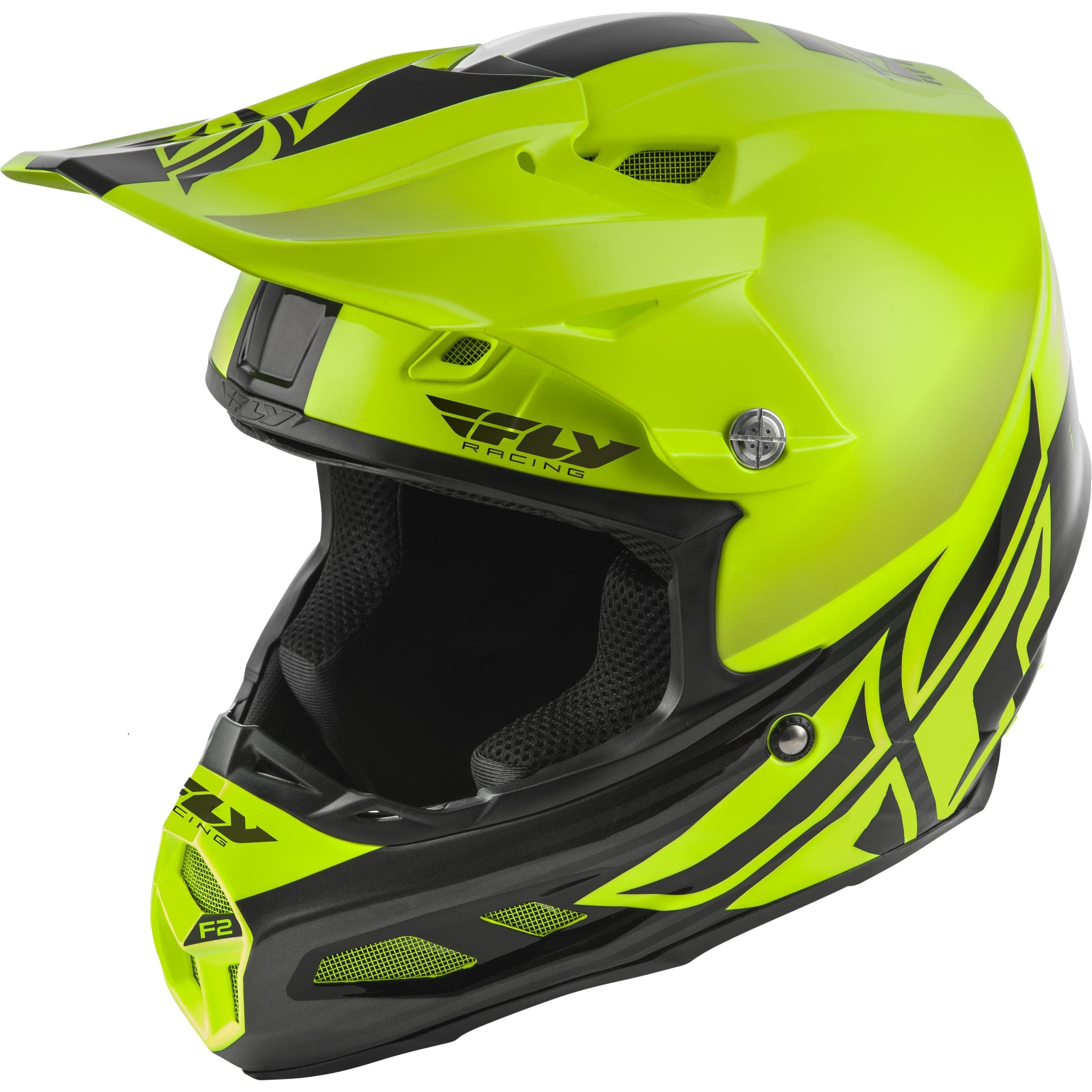 FLY RACING F2 CARBON SHIELD HELMET HI-VIS/BLACK 2X