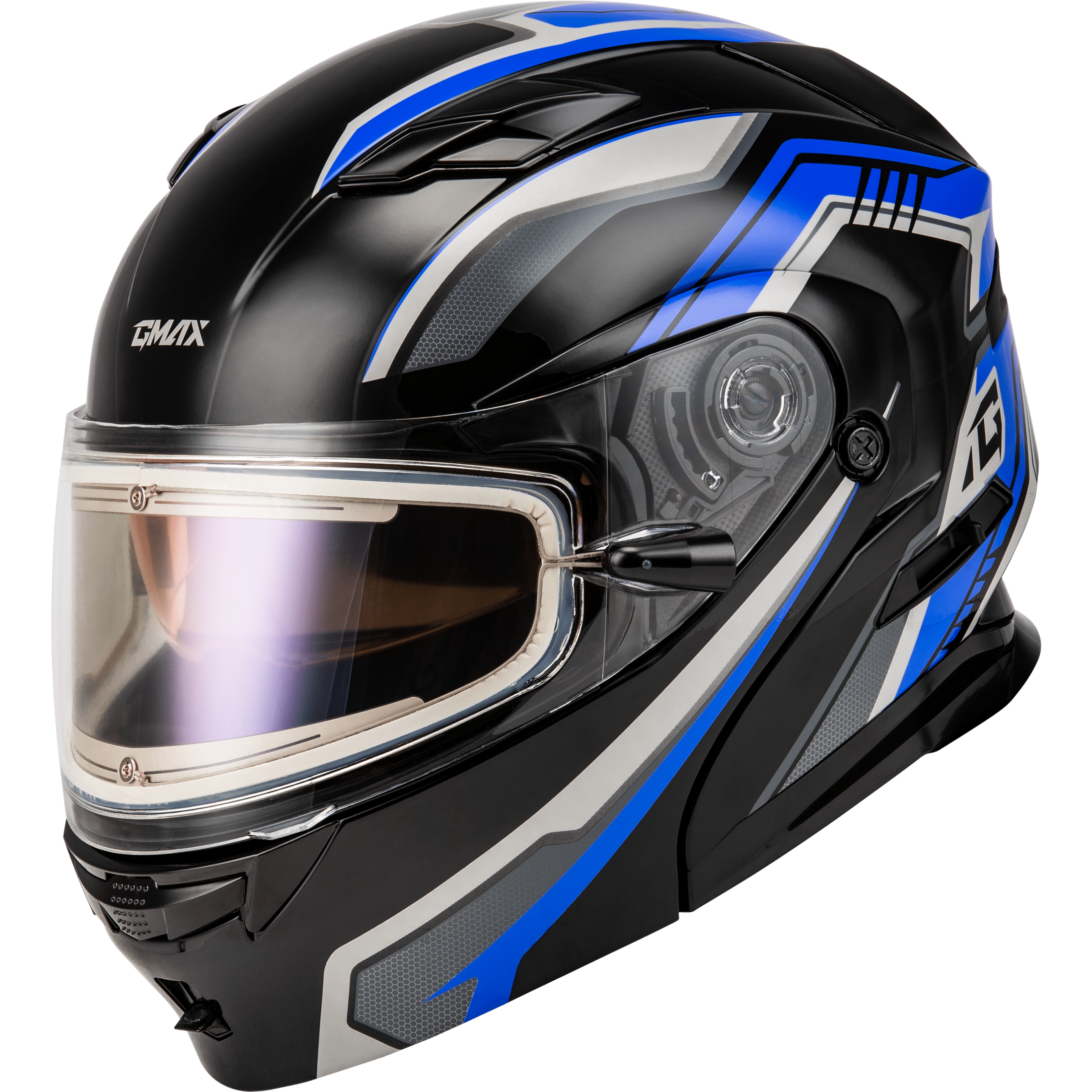 GMAX MD-01S TRANSISTOR SNOW HELMET W ELECTRIC SHLD BLUE/BLACK MD