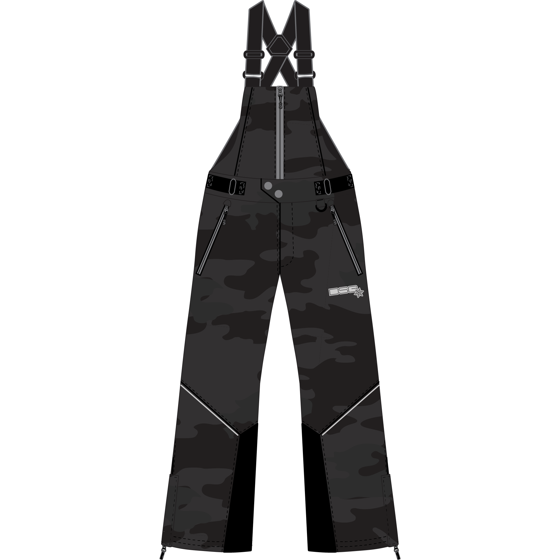 DSG CRAZE 5.0 BIB CHARCOAL CAMO 1X