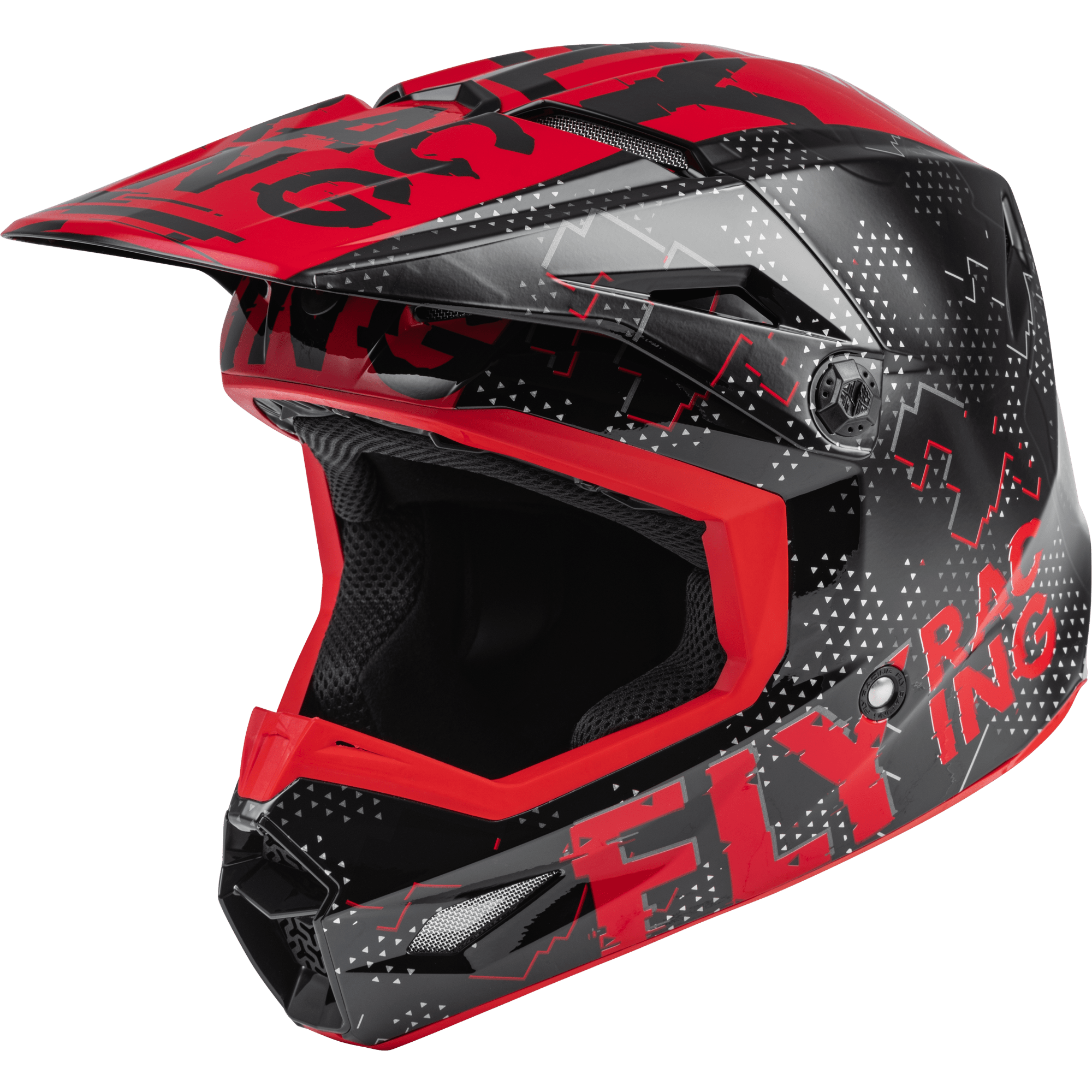 FLY RACING YOUTH KINETIC SCAN HELMET BLACK/RED YM