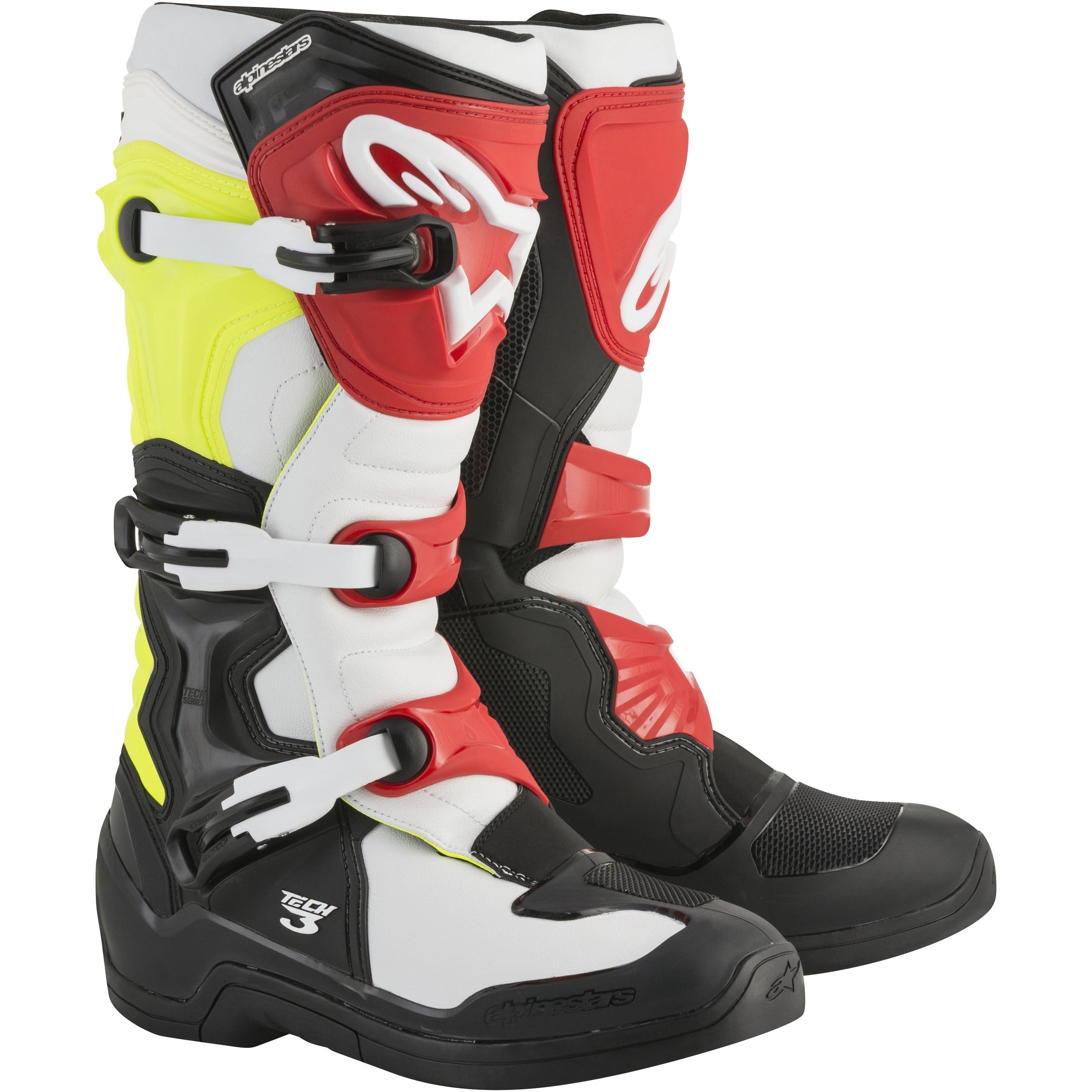 ALPINESTARS TECH 3 BOOTS BLACK/WHITE/YELLOW SZ 09