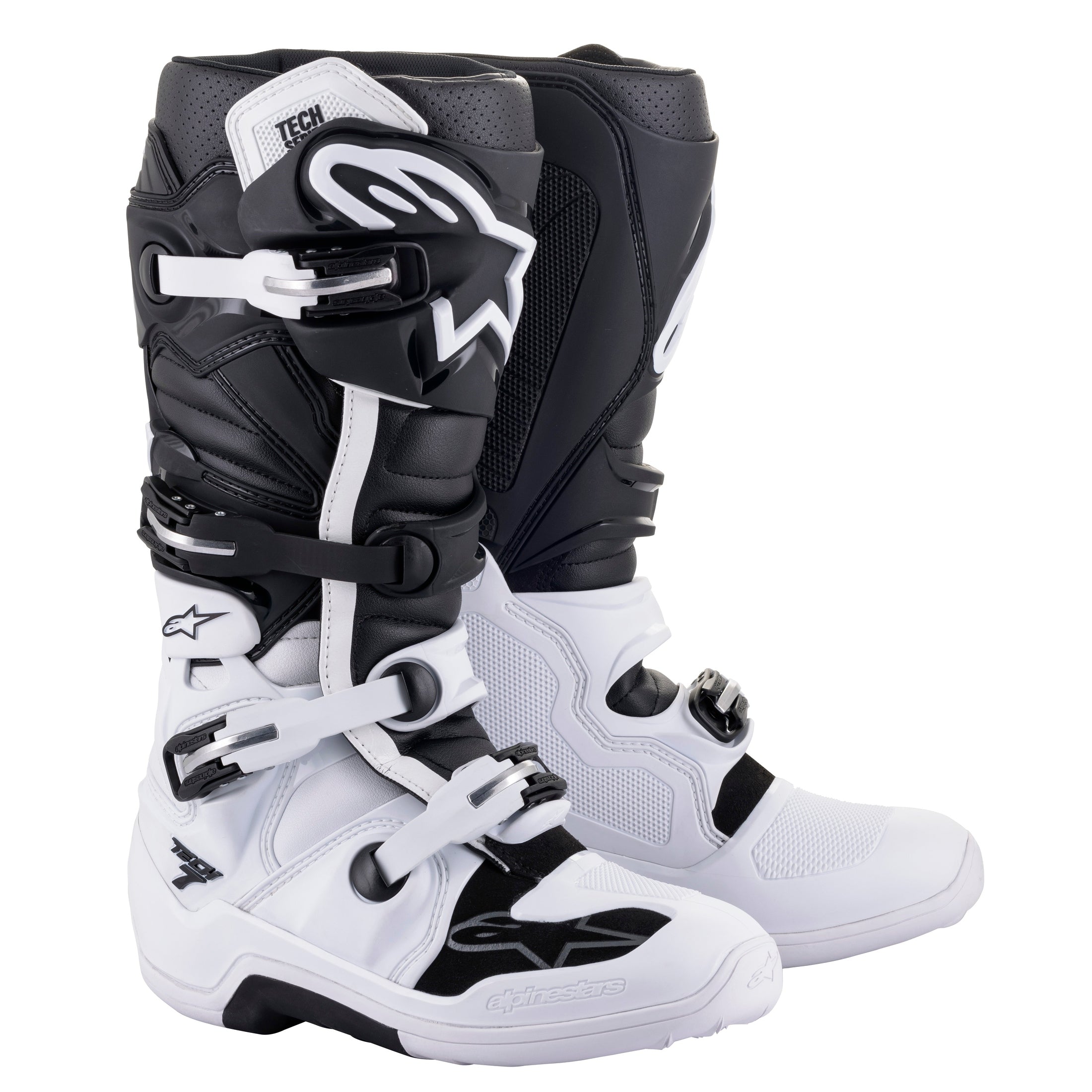 ALPINESTARS TECH 7 BOOTS WHITE/BLACK SZ 07