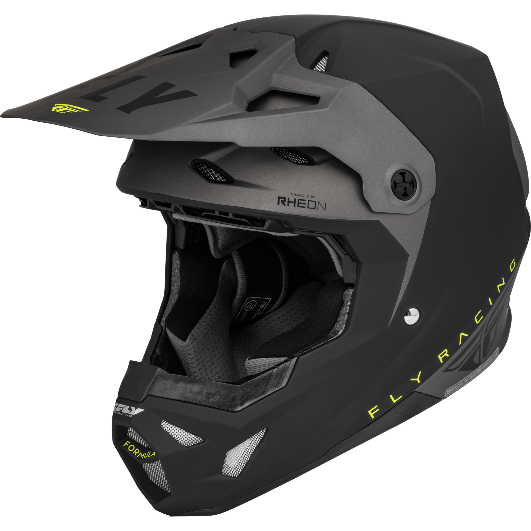 FLY RACING FORMULA CP SLANT HELMET MATTE BLACK/GREY/HI-VIS XL