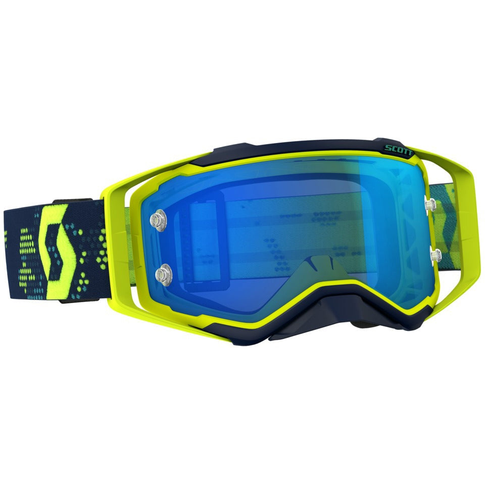 SCOTT PROSPECT GOGGLE YELLOW/BLUE W/ELECTRIC BLUE CHROME LENS