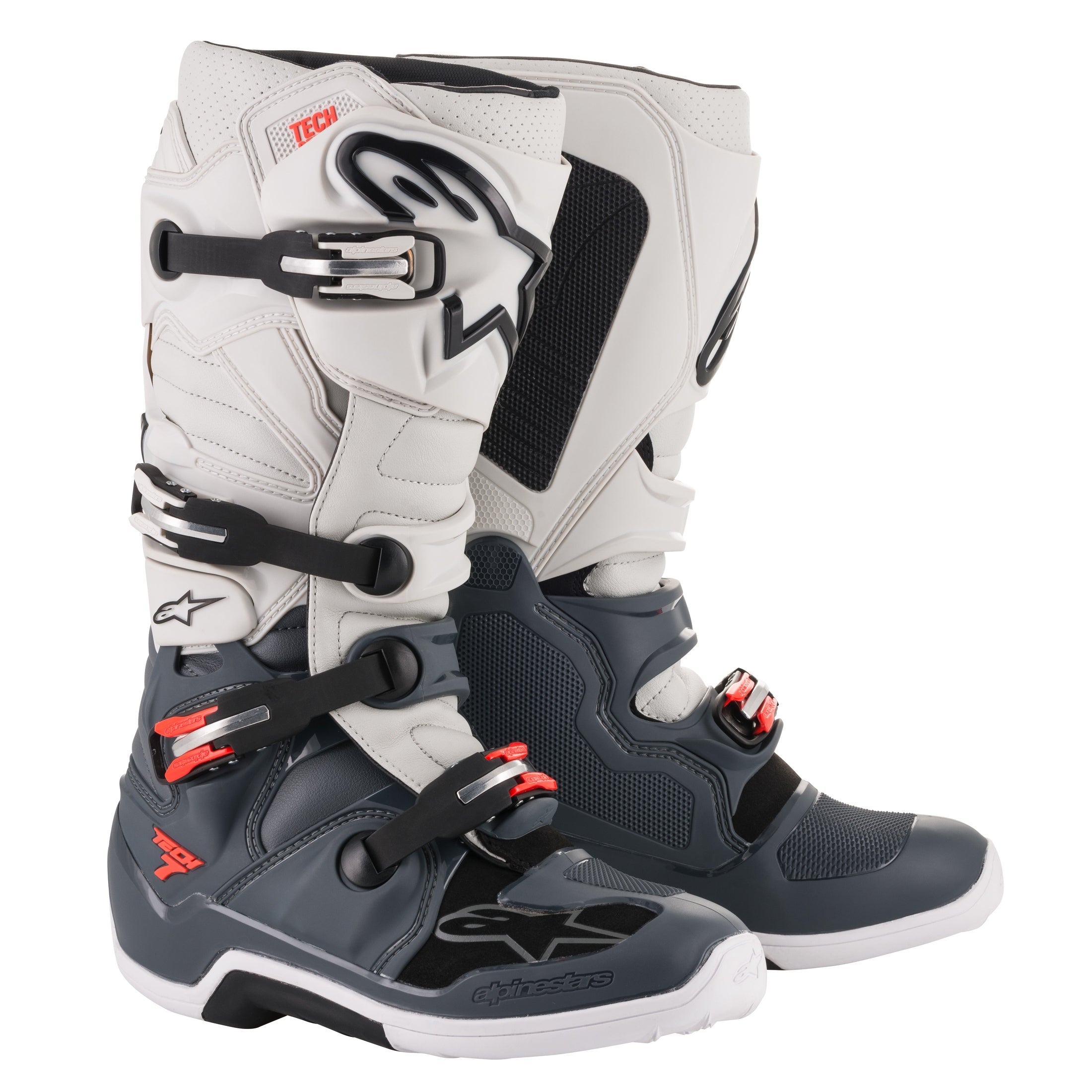 ALPINESTARS TECH 7 BOOTS DARKGRY/LGHTGRY/RED SZ 14