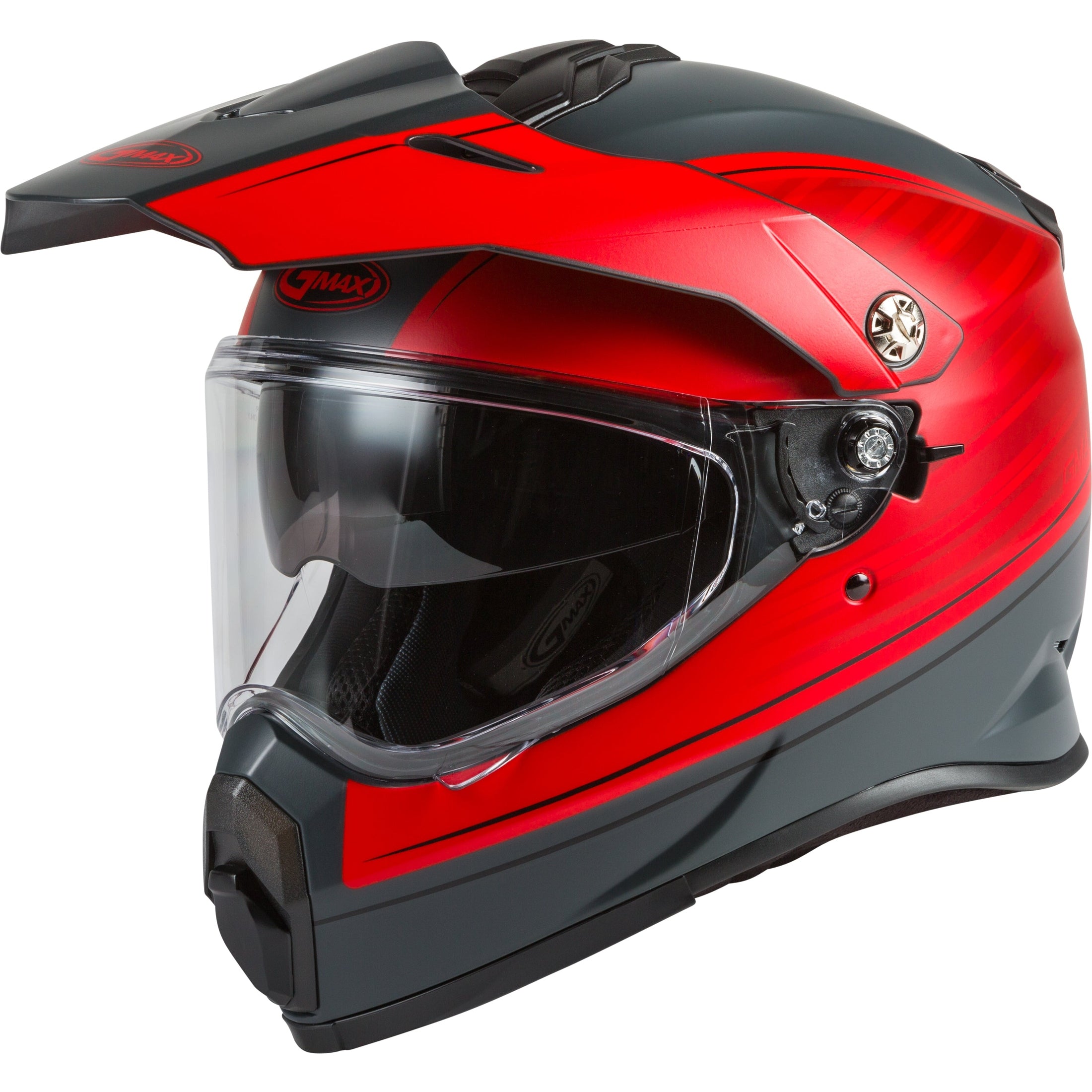 GMAX YOUTH AT-21Y ADVENTURE RALEY HELMET MATTE GREY/RED YM