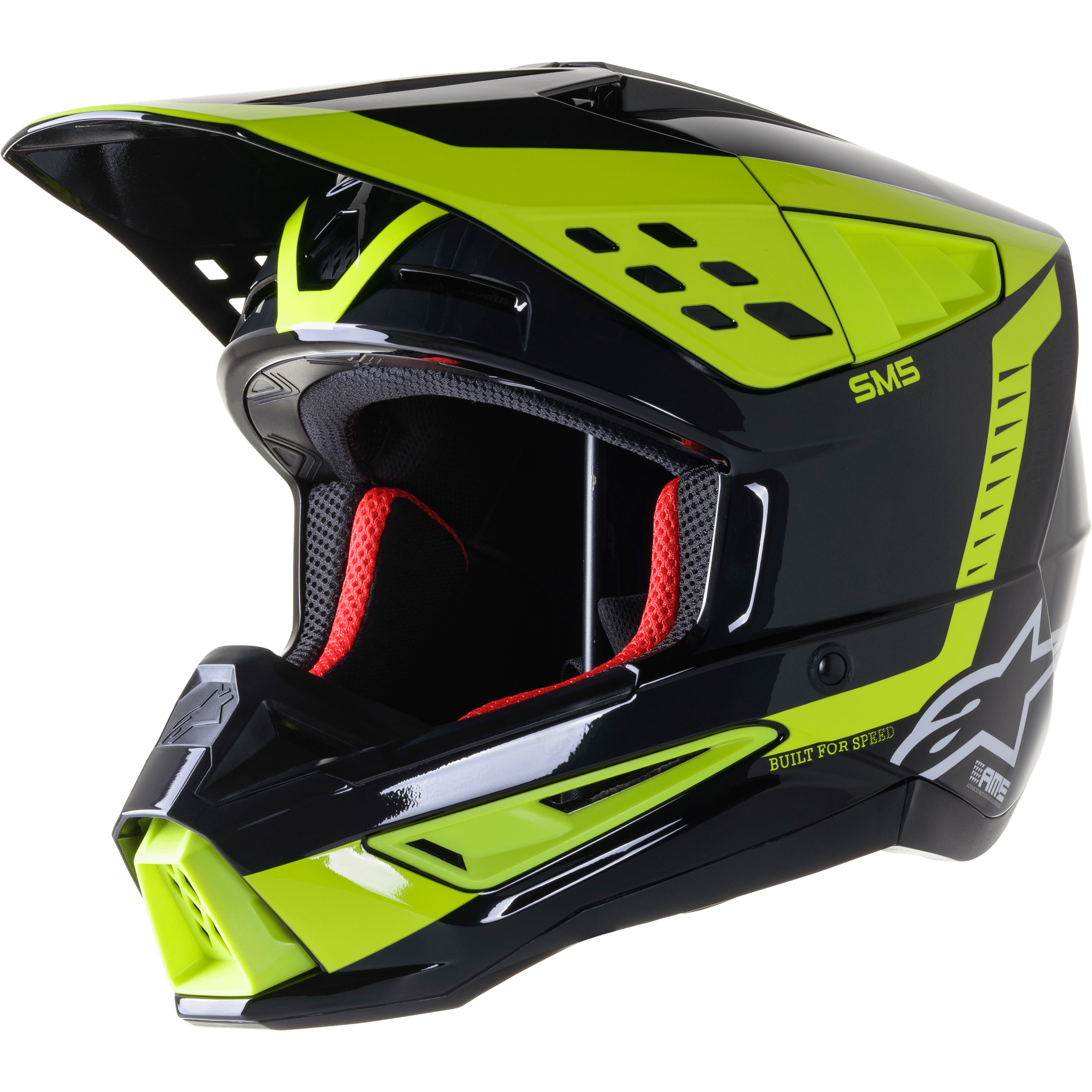 ALPINESTARS S-M5 BEAM HELMET BLK/ANTHRA/YLW FLUO GLOSSY SM