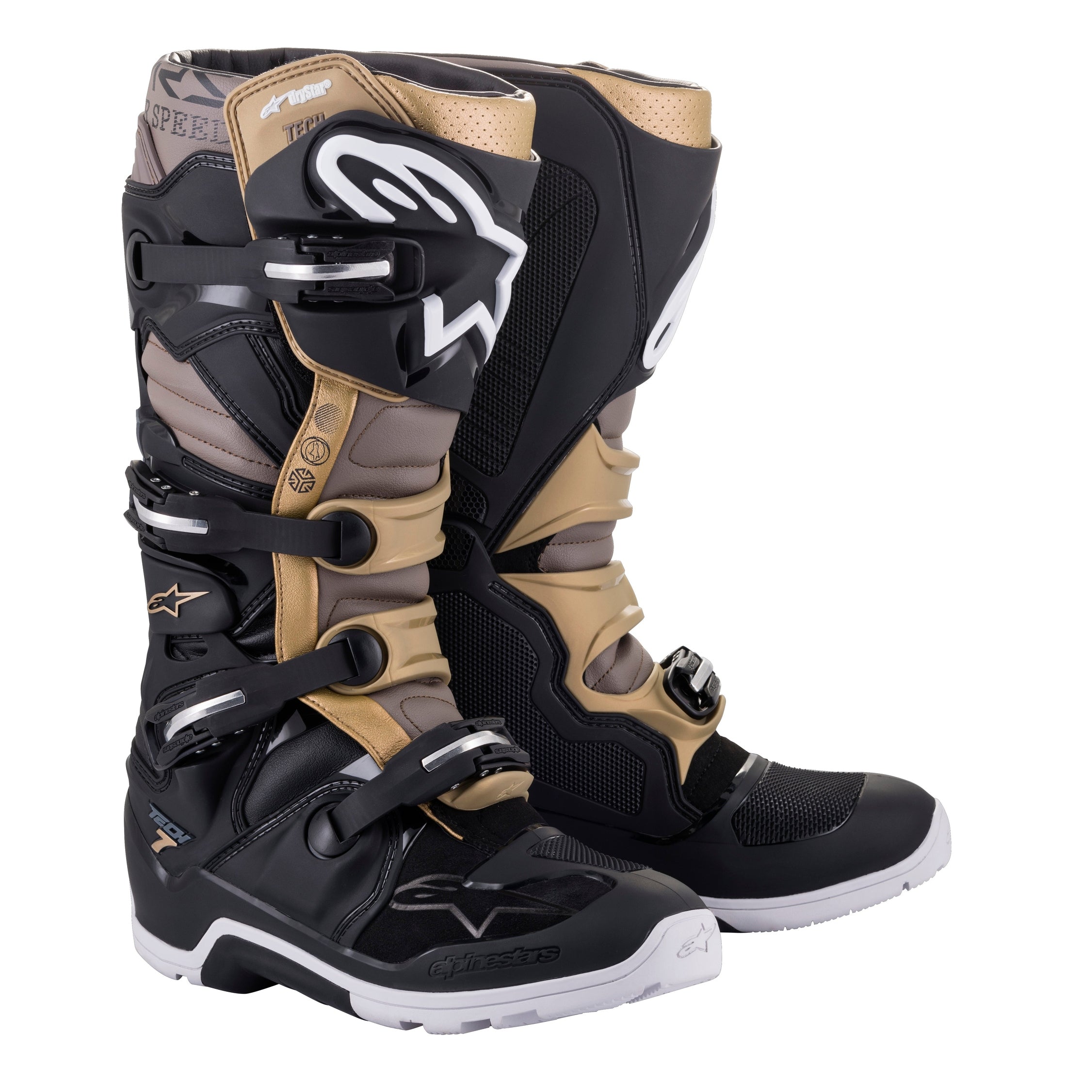 ALPINESTARS TECH 7 ENDURO DS BOOTS BLACK/GREY/GOLD SZ 08