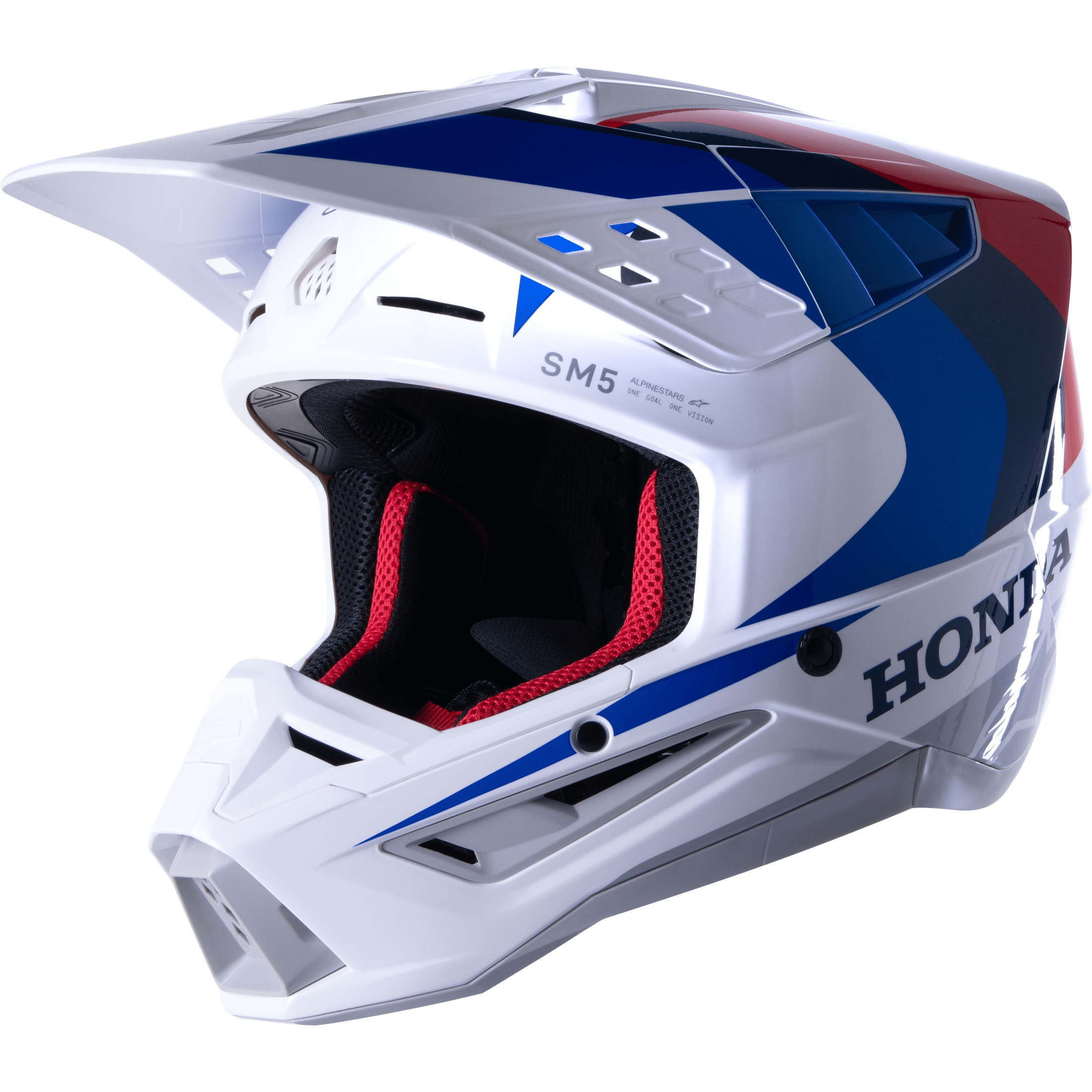 ALPINESTARS HONDA S-M5 HELMET WHITE/BLUE/RED GLOSSY MD