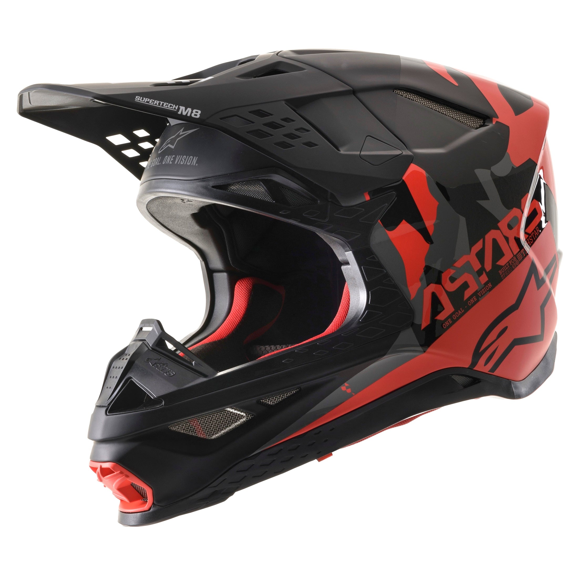 ALPINESTARS S.TECH S-M8 ECHO HELMET BLACK/GREY/RED FLUO/M&G MD