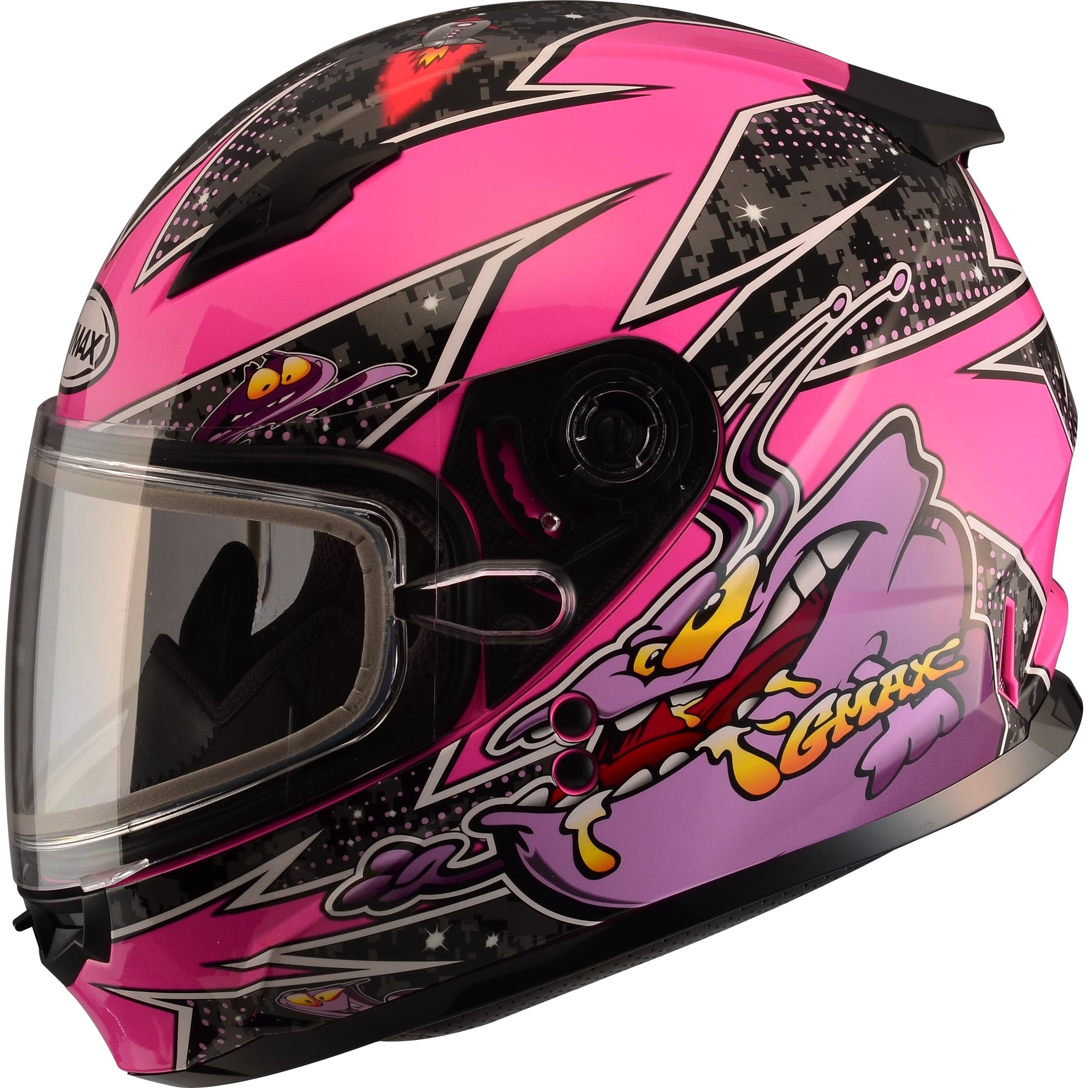 GMAX YOUTH GM-49Y ALIEN SNOW HELMET PINK/PURPLE YS