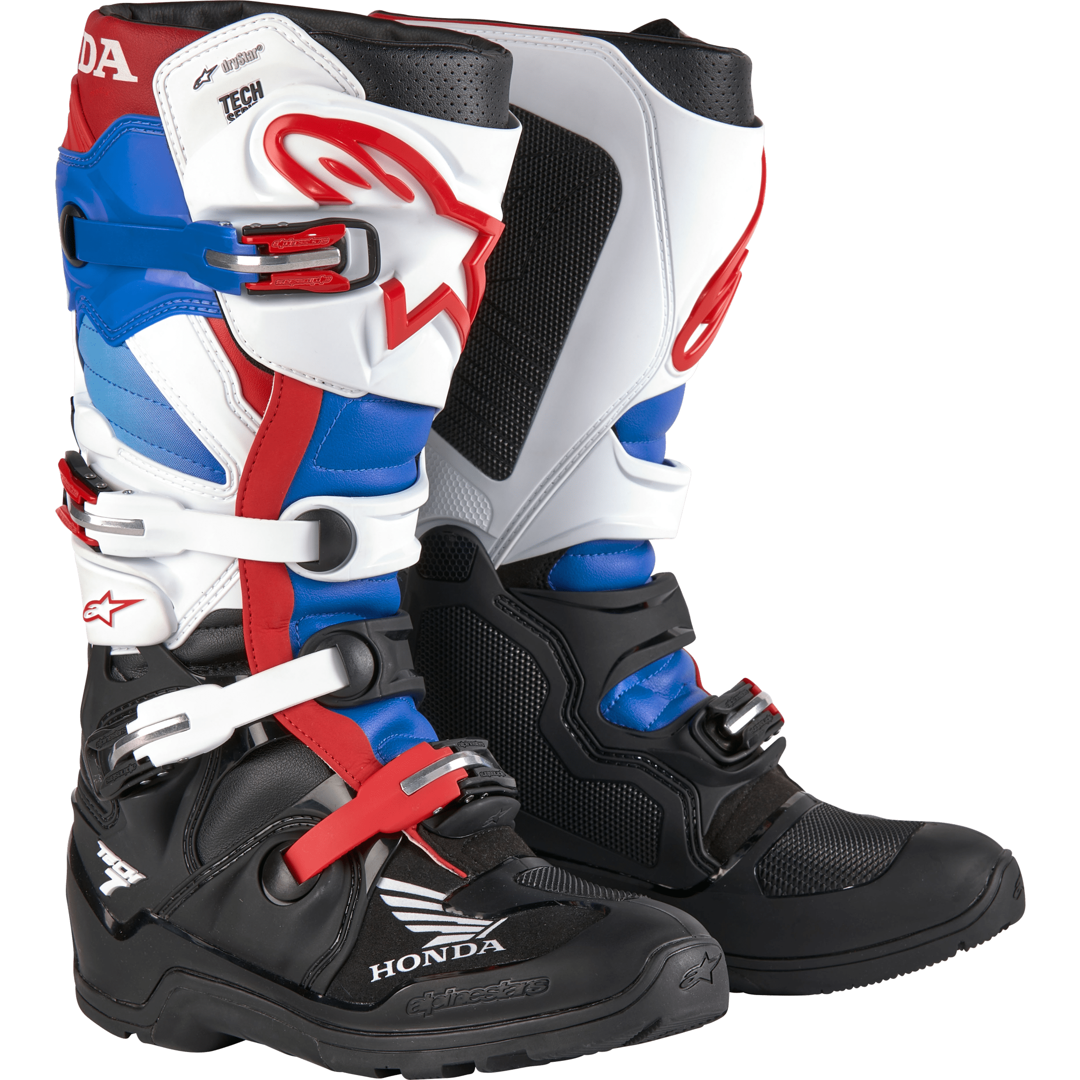 ALPINESTARS HONDA TECH 7 ENDURO DRYSTAR BLK/WHT/BLU/BR RED SZ 16