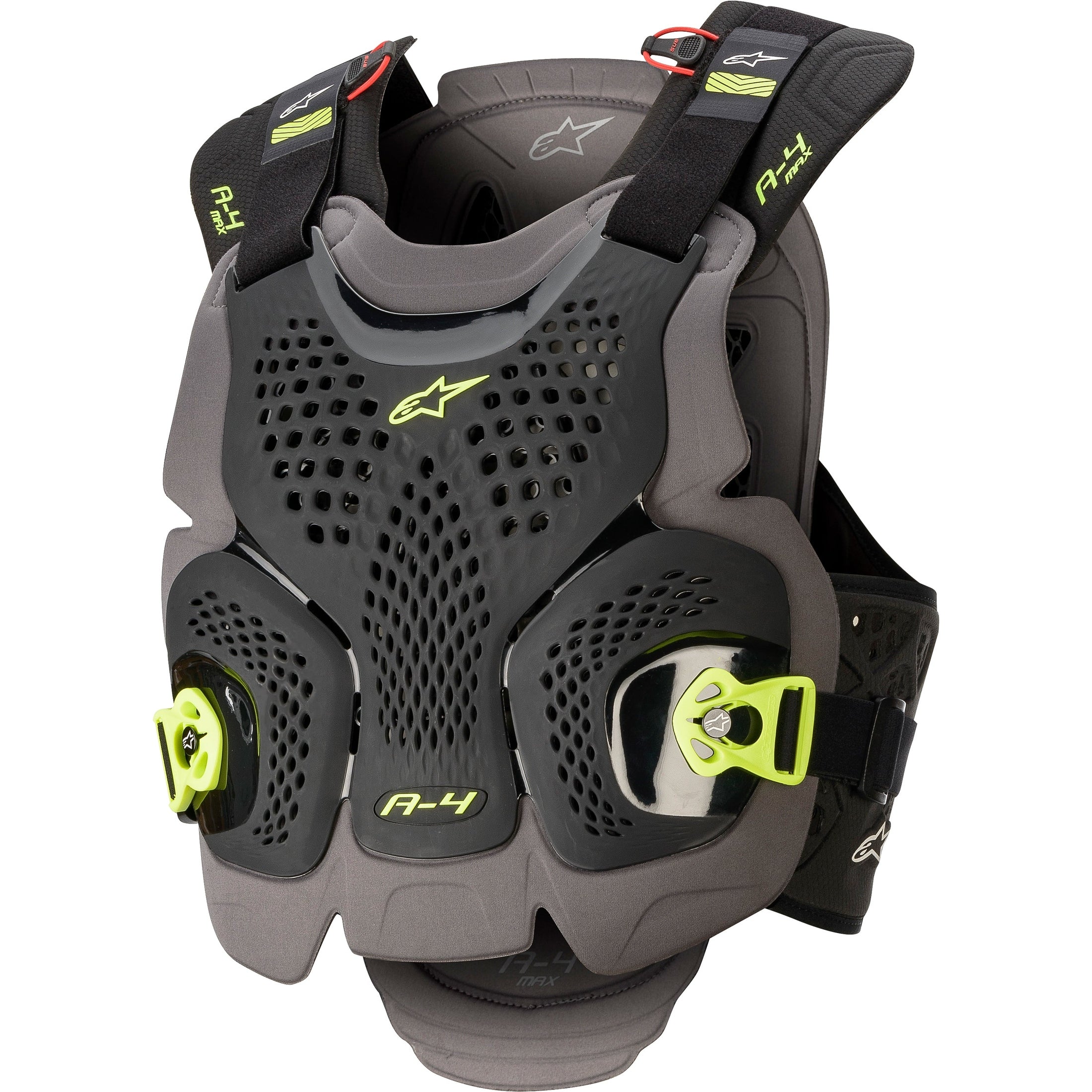 ALPINESTARS A-4 MAX CHEST PROTECTOR BLK/ANTH/FLUO YLW MD/LG