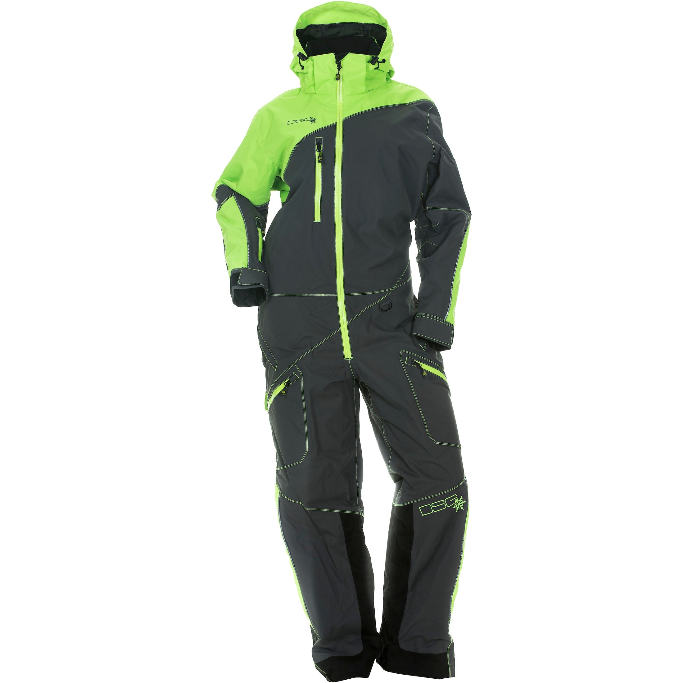 DSG MONOSUIT W/DROP SEAT LIME/GREY XL