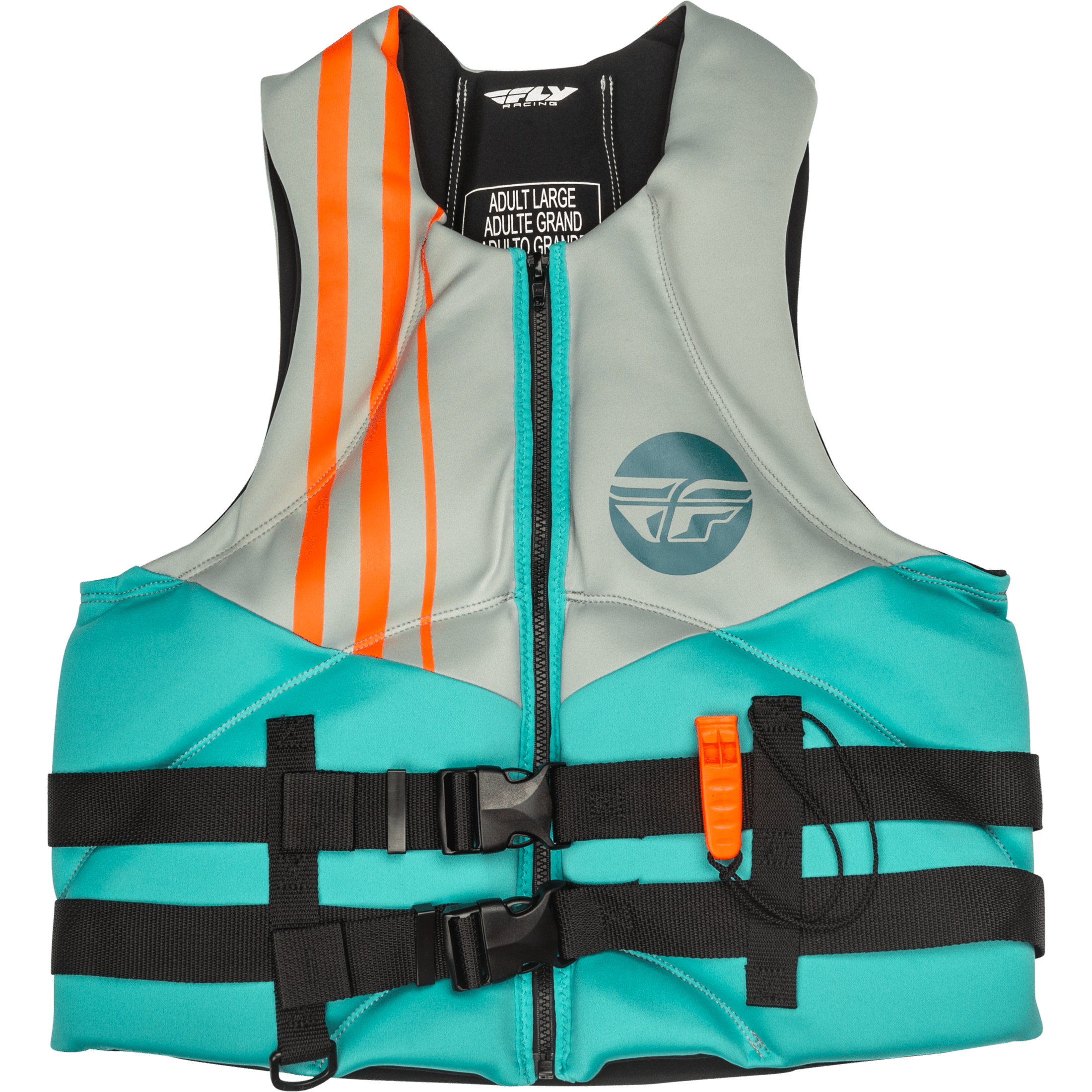 FLY RACING NEOPRENE FLOTATION VEST TEAL/GREY/ORANGE 2X