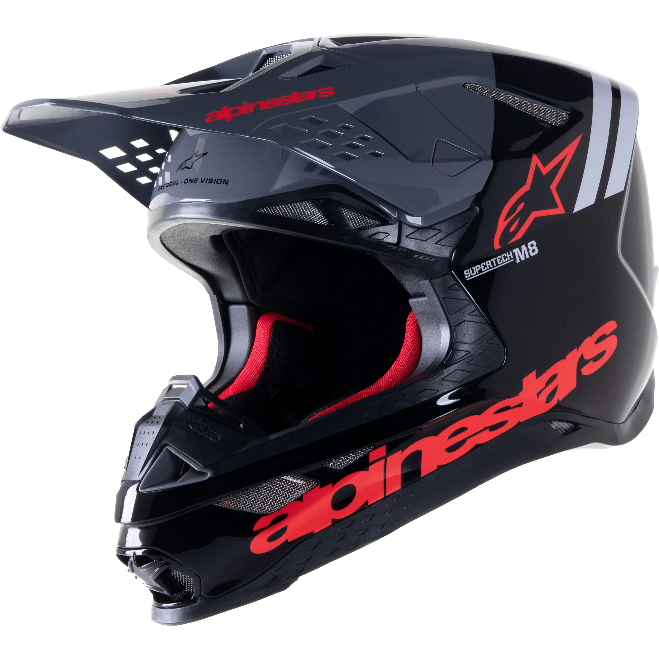 ALPINESTARS S-M8 RADIUM 2 HELMET BLACK/NEON RED LG
